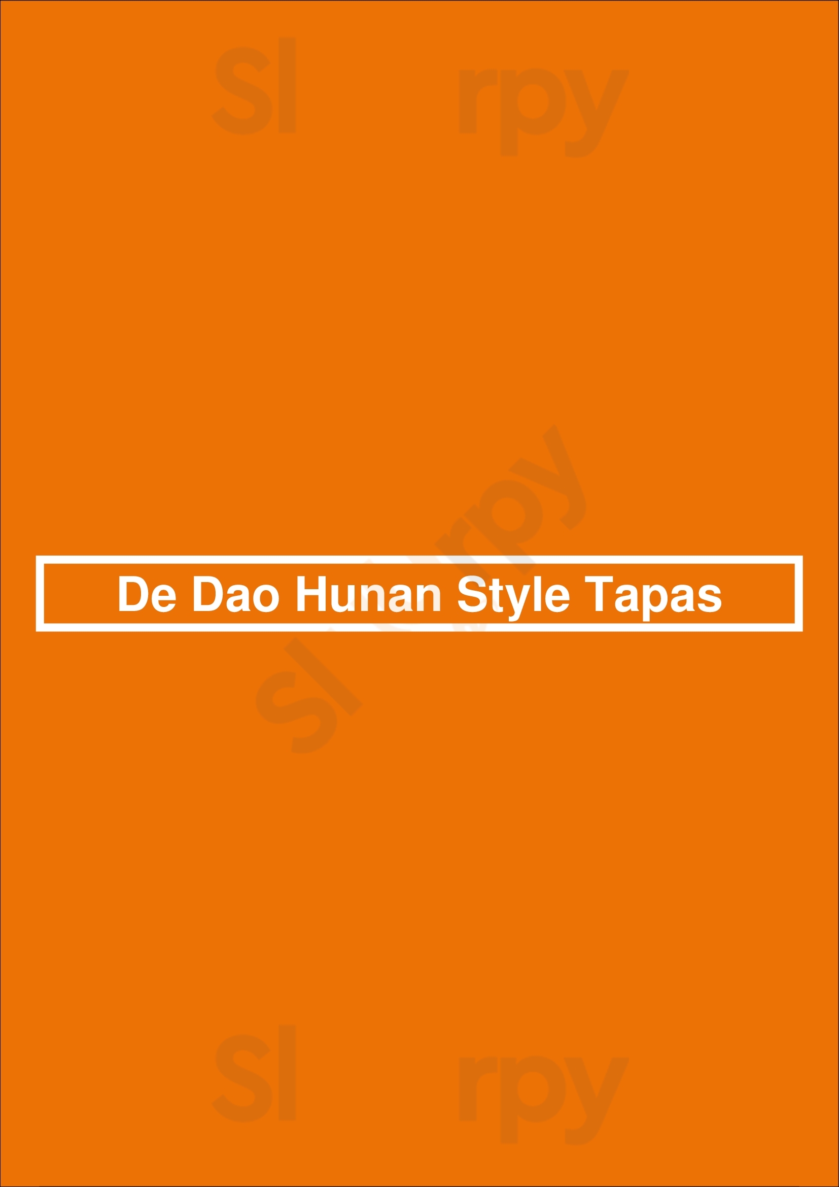 De Dao Hunan Style Tapas Cypress Menu - 1