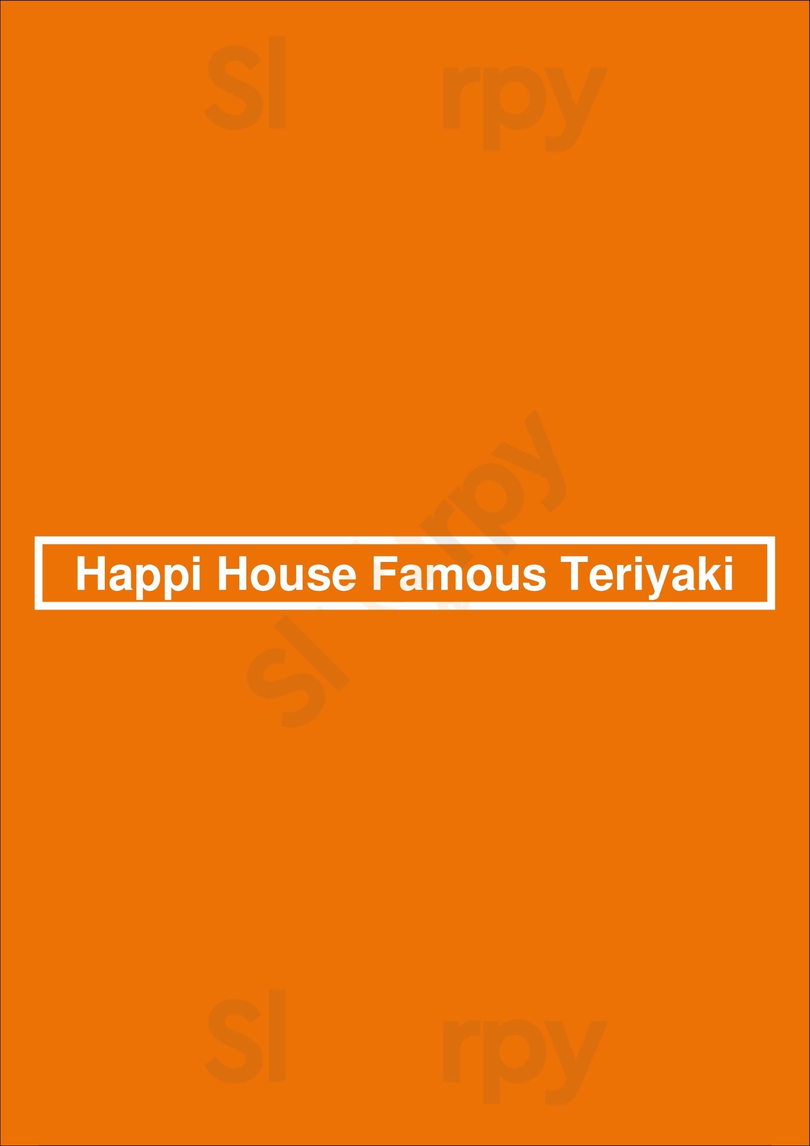 Happi House Famous Teriyaki Milpitas Menu - 1