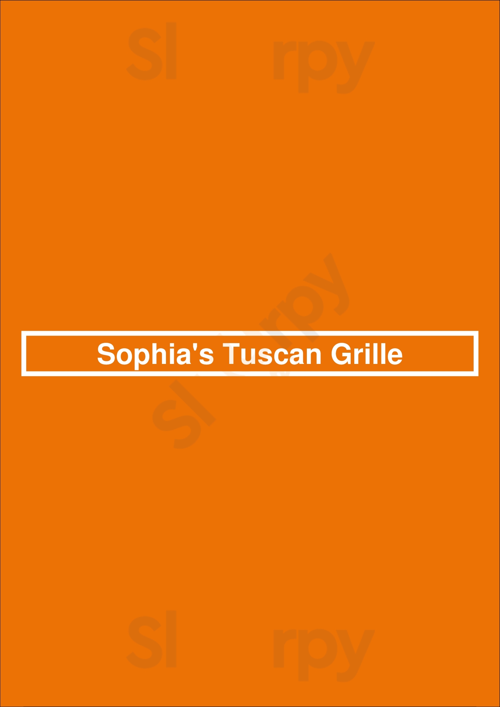 Sophia's Tuscan Grille Warwick Menu - 1
