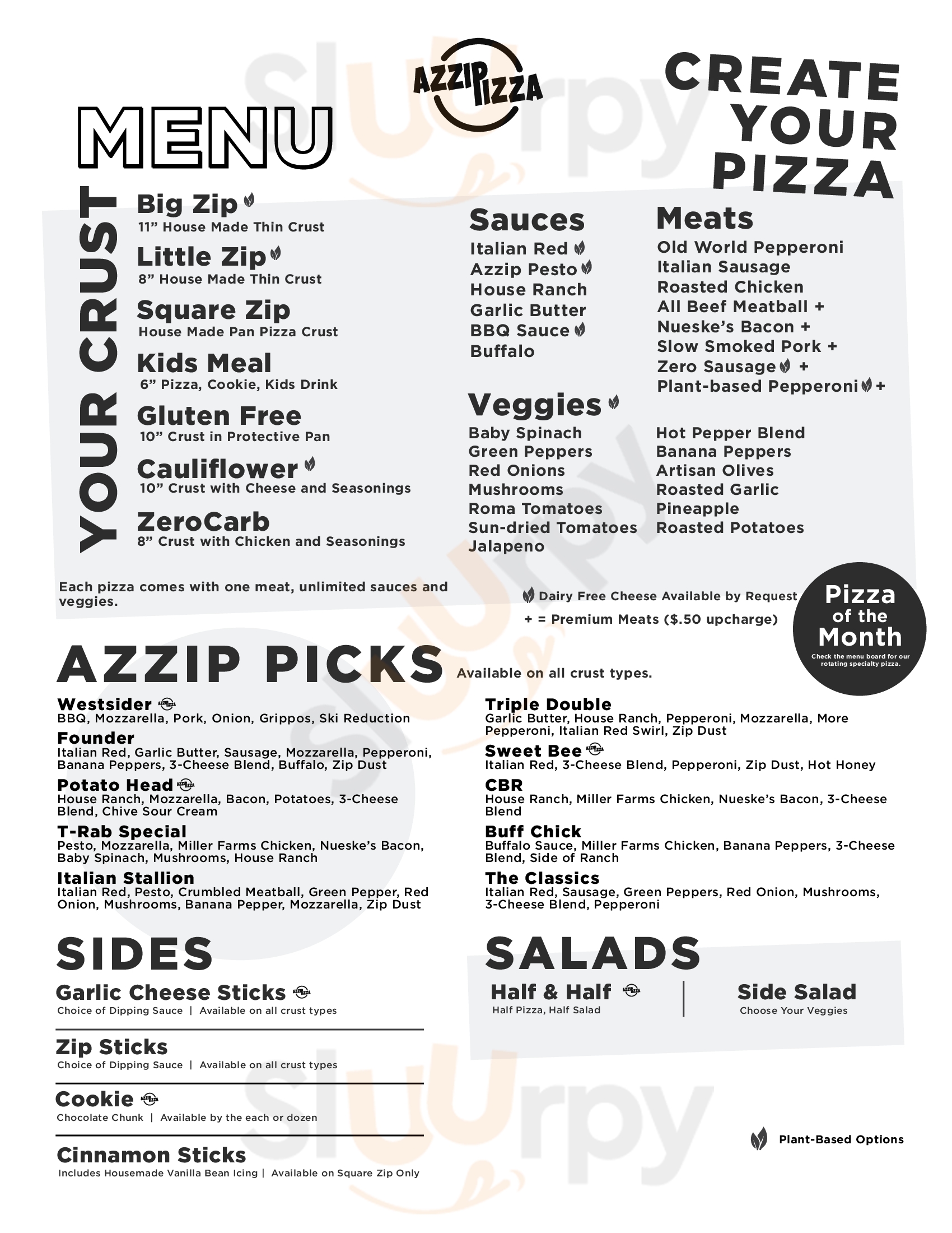 Azzip Pizza Bowling Green Bowling Green Menu - 1