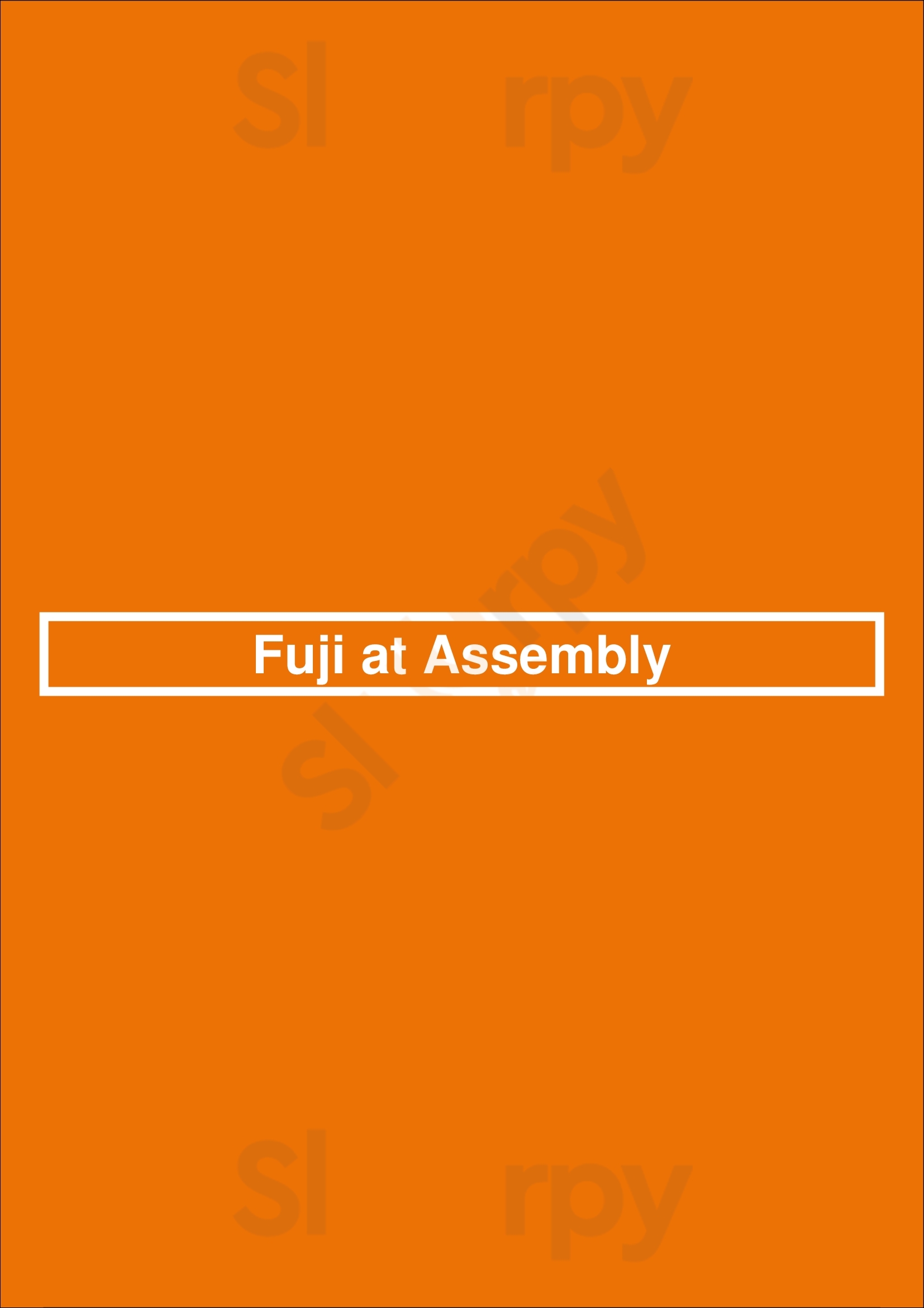 Fuji At Assembly Somerville Menu - 1