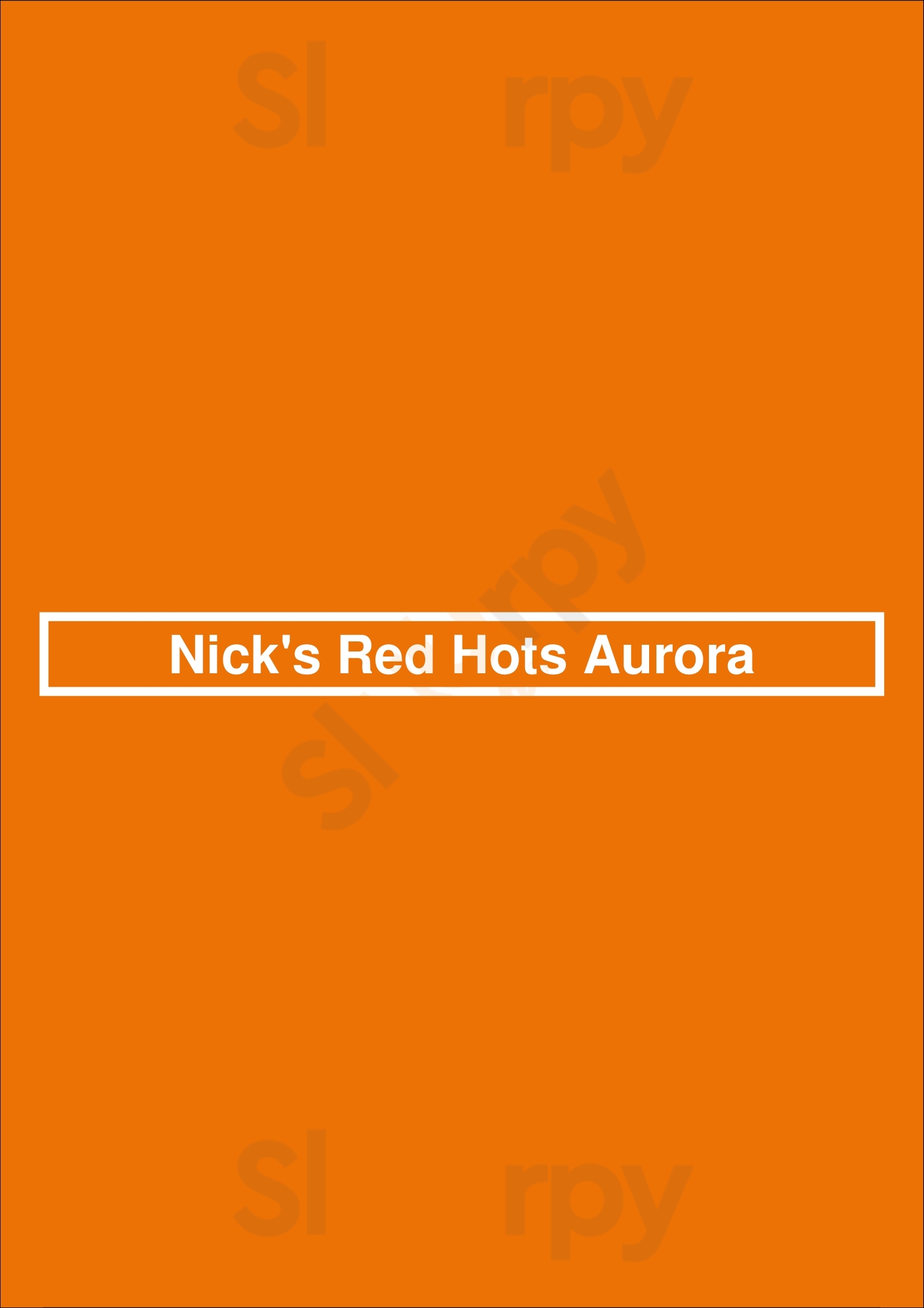 Nick's Red Hots Aurora Aurora Menu - 1