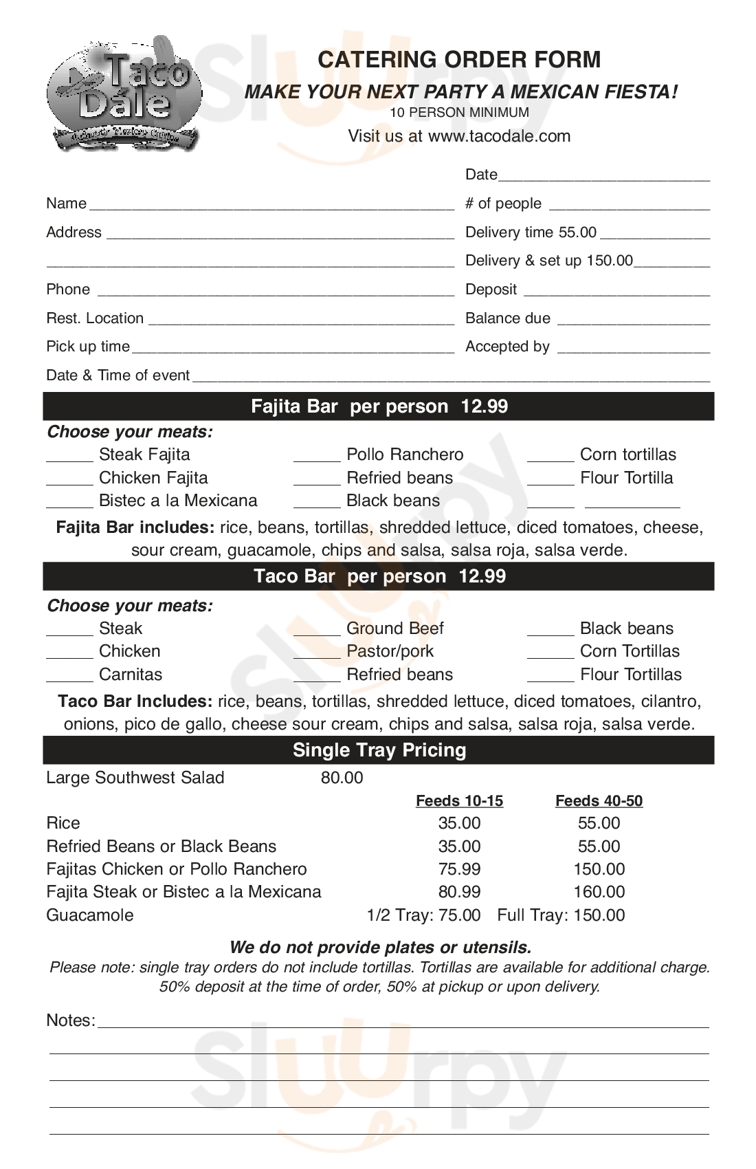 Main Menu - Taco Dale