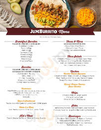 Jumburrito menu