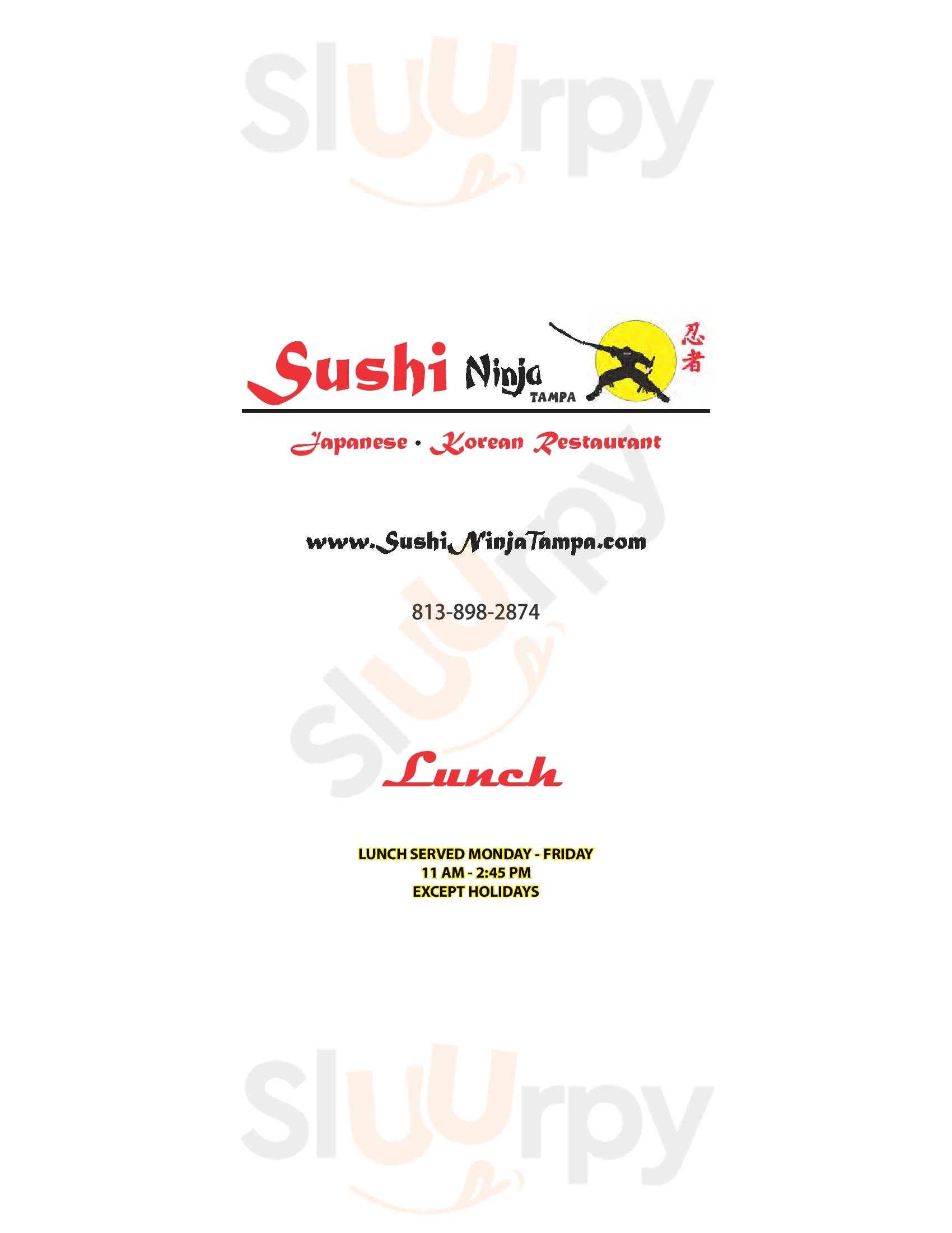 Sushi Ninja Brandon Menu - 1