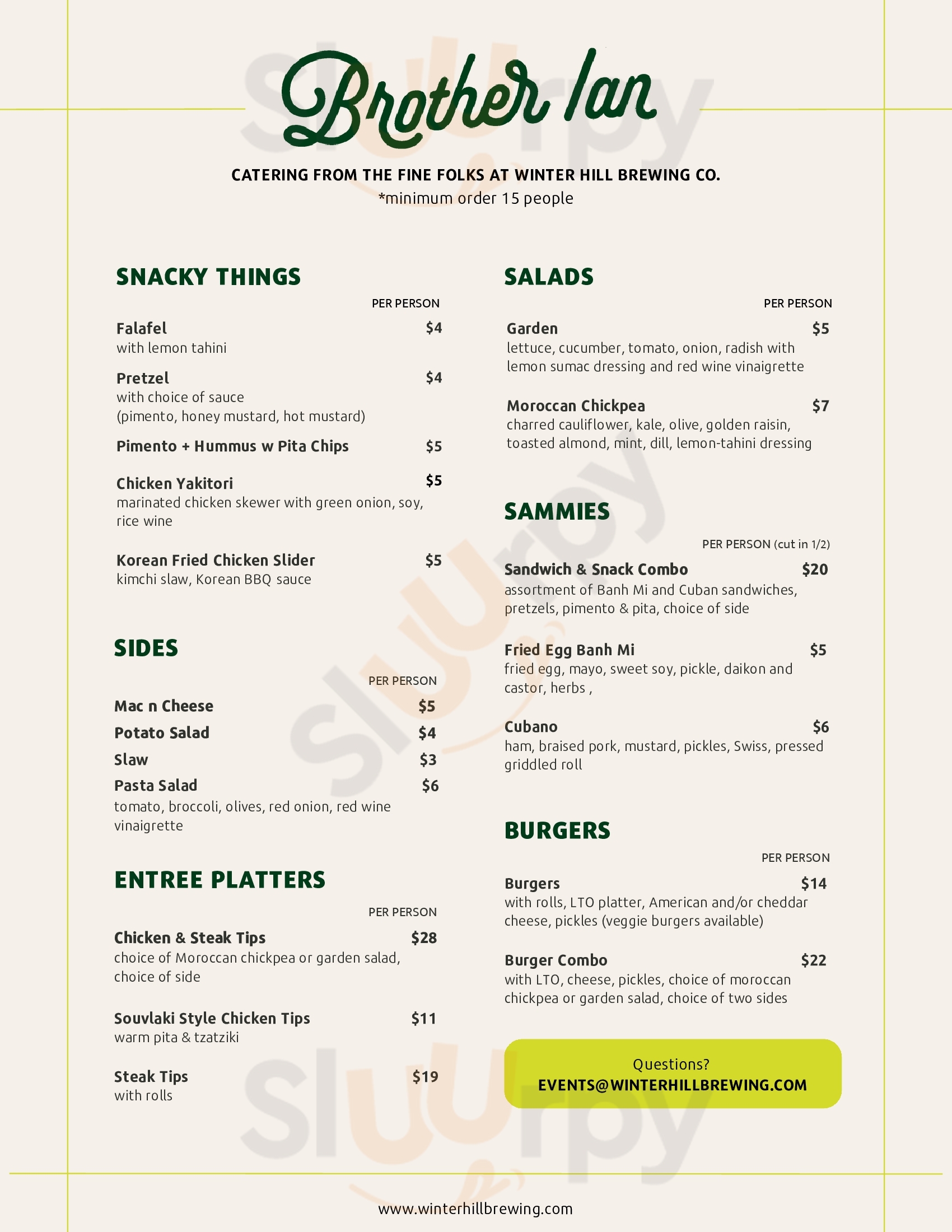 Main Menu - Winter Hill Brewing