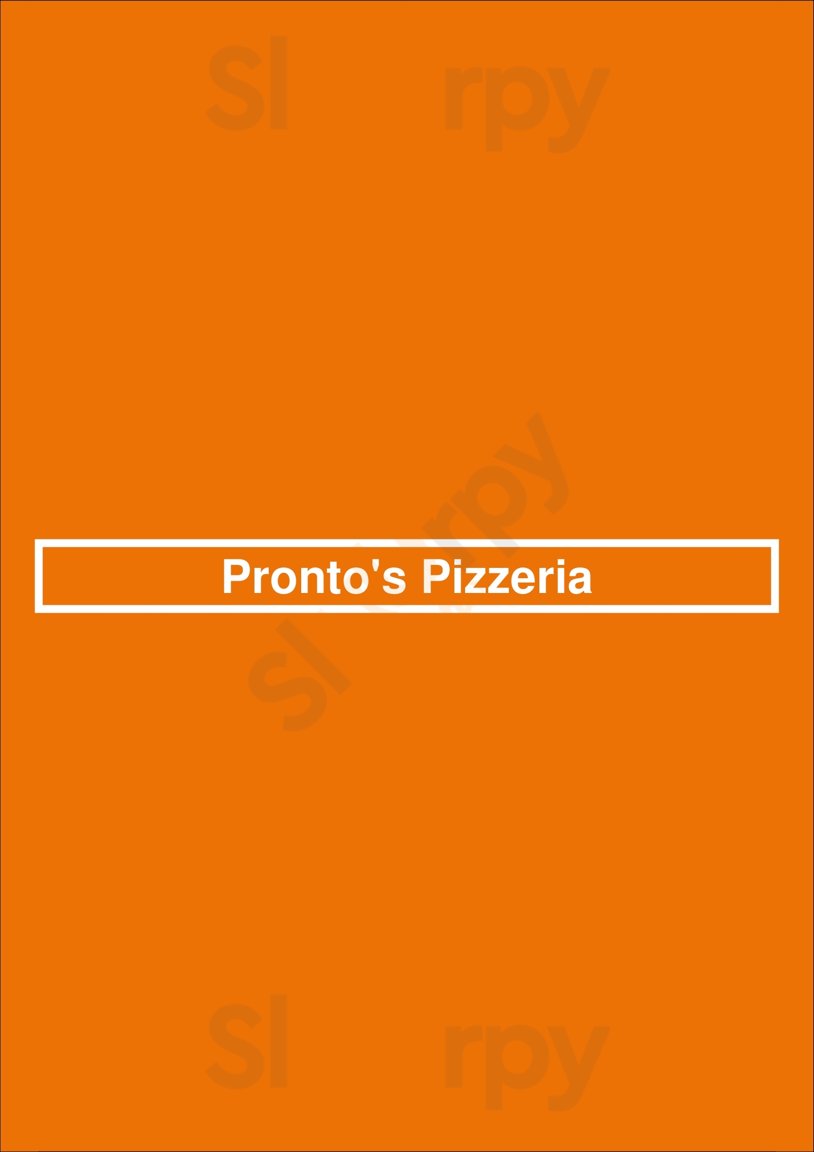 Pronto's Pizzeria Folsom Menu - 1