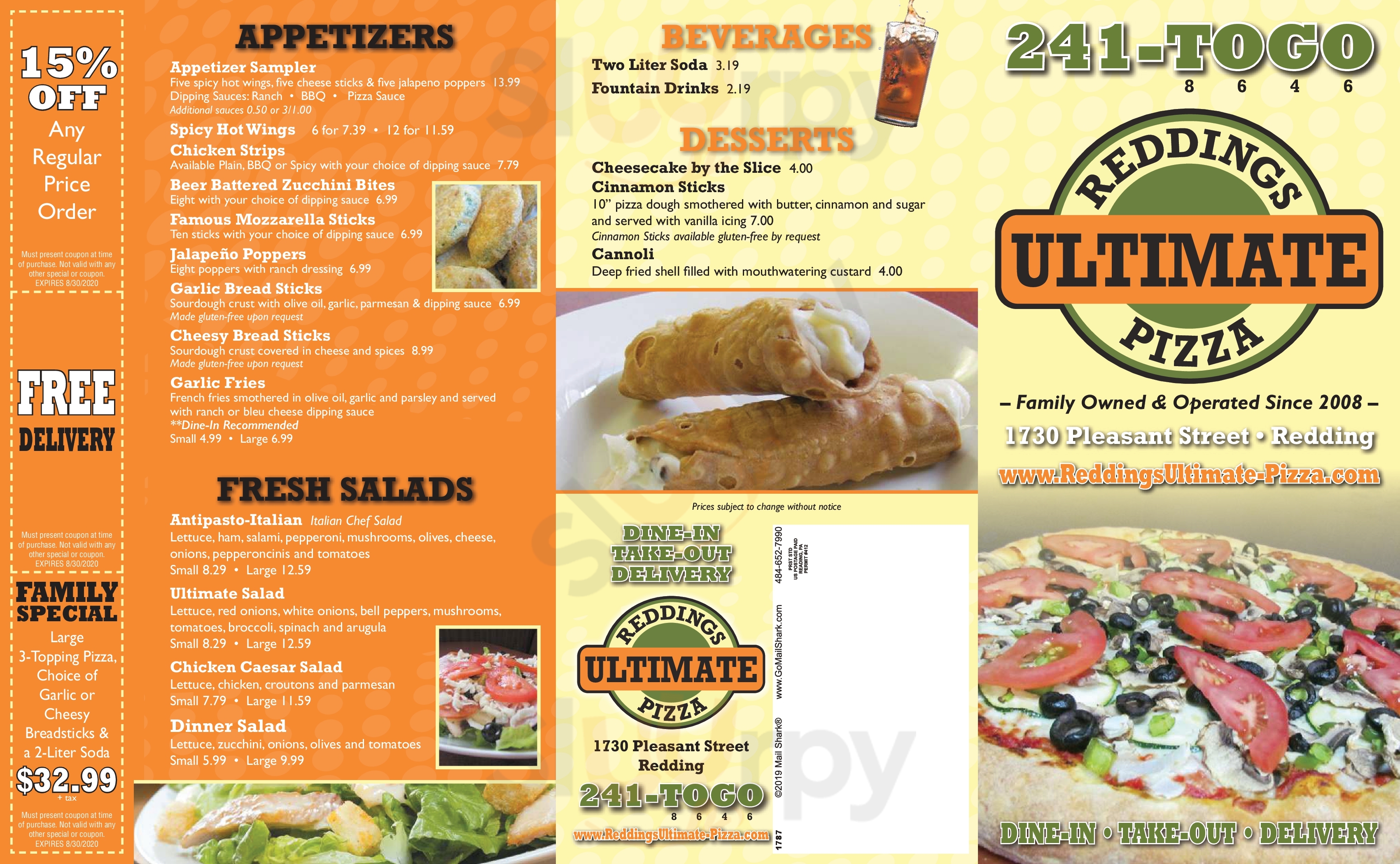 Reddings Ultimate Pizza Redding Menu - 1