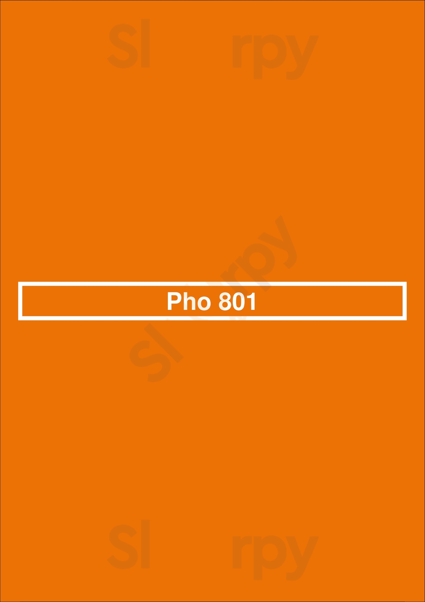 Pho 801 Renton Menu - 1