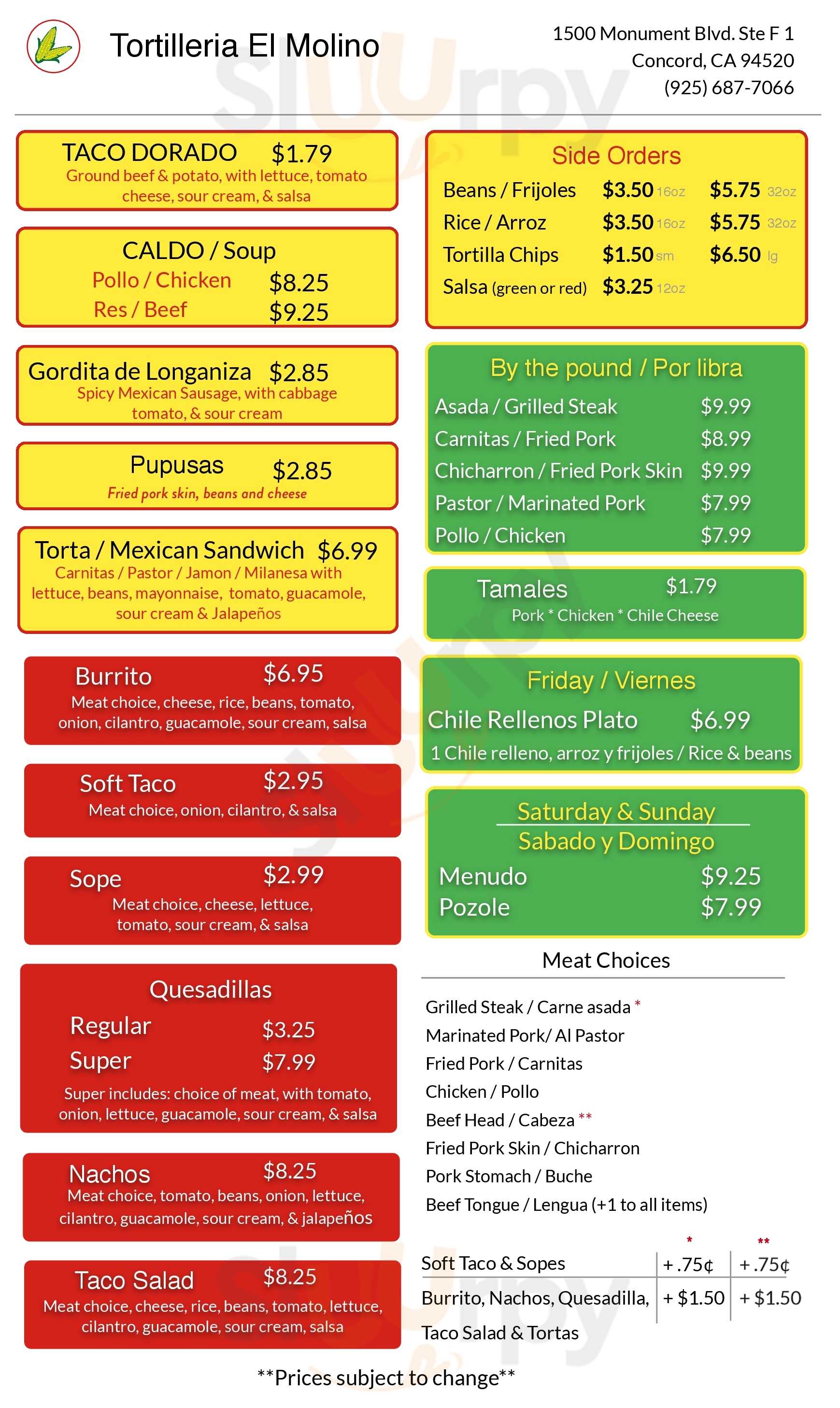 El Molino Walnut Creek Menu - 1