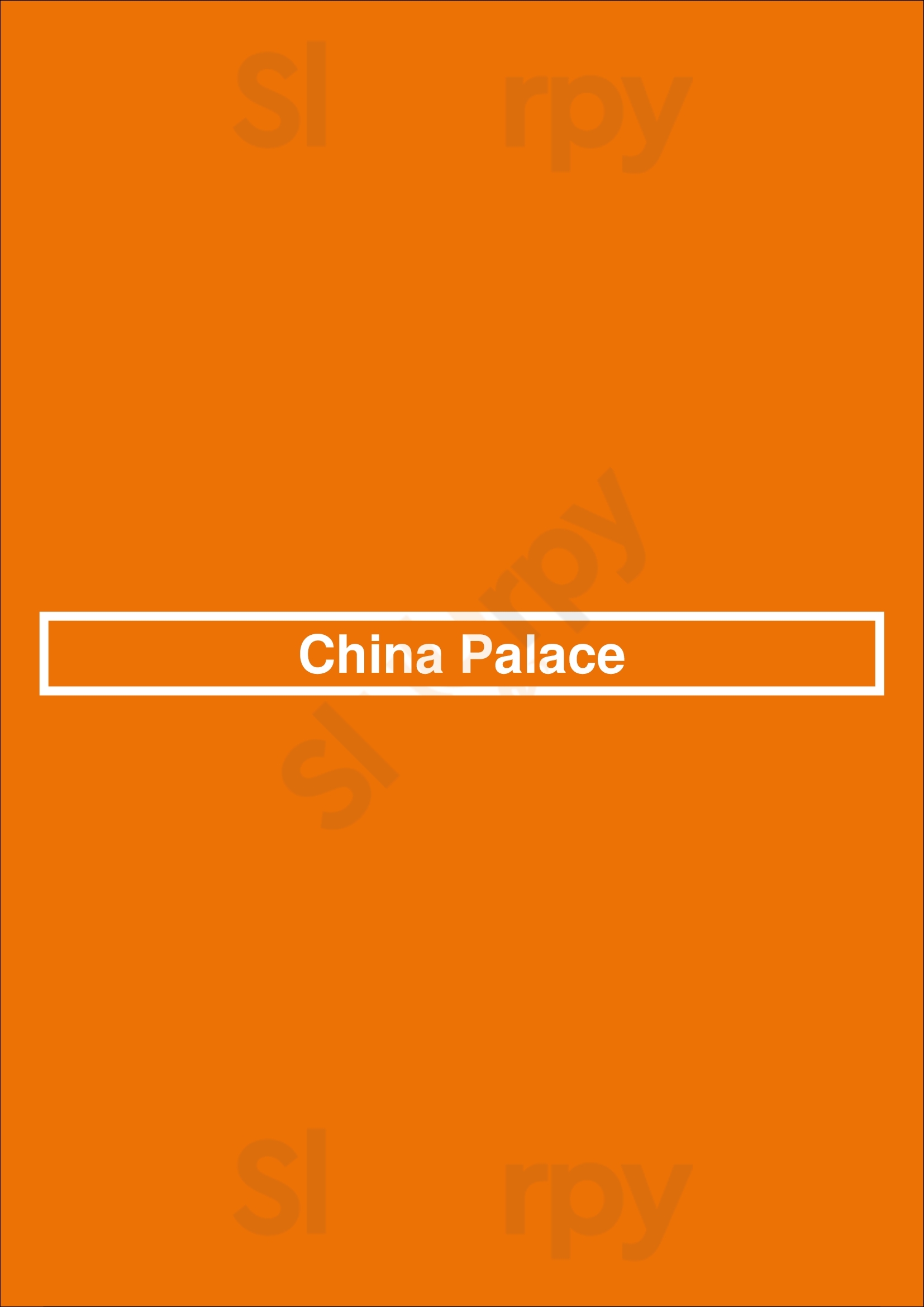 Main Menu - China Palace