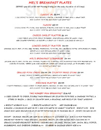 Mels Southern Diner menu