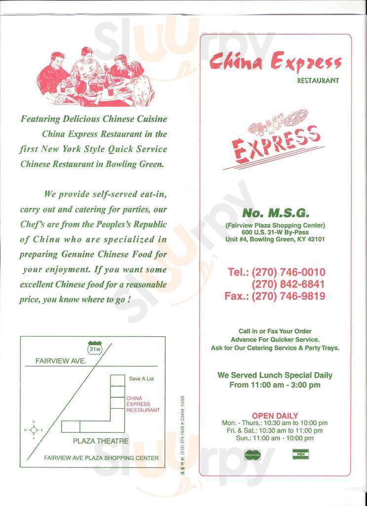 China Express Restaurant Bowling Green Menu - 1