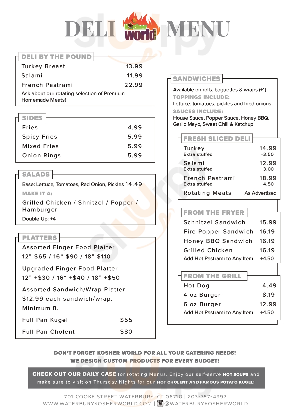 Main Menu - Waterbury Pizza House