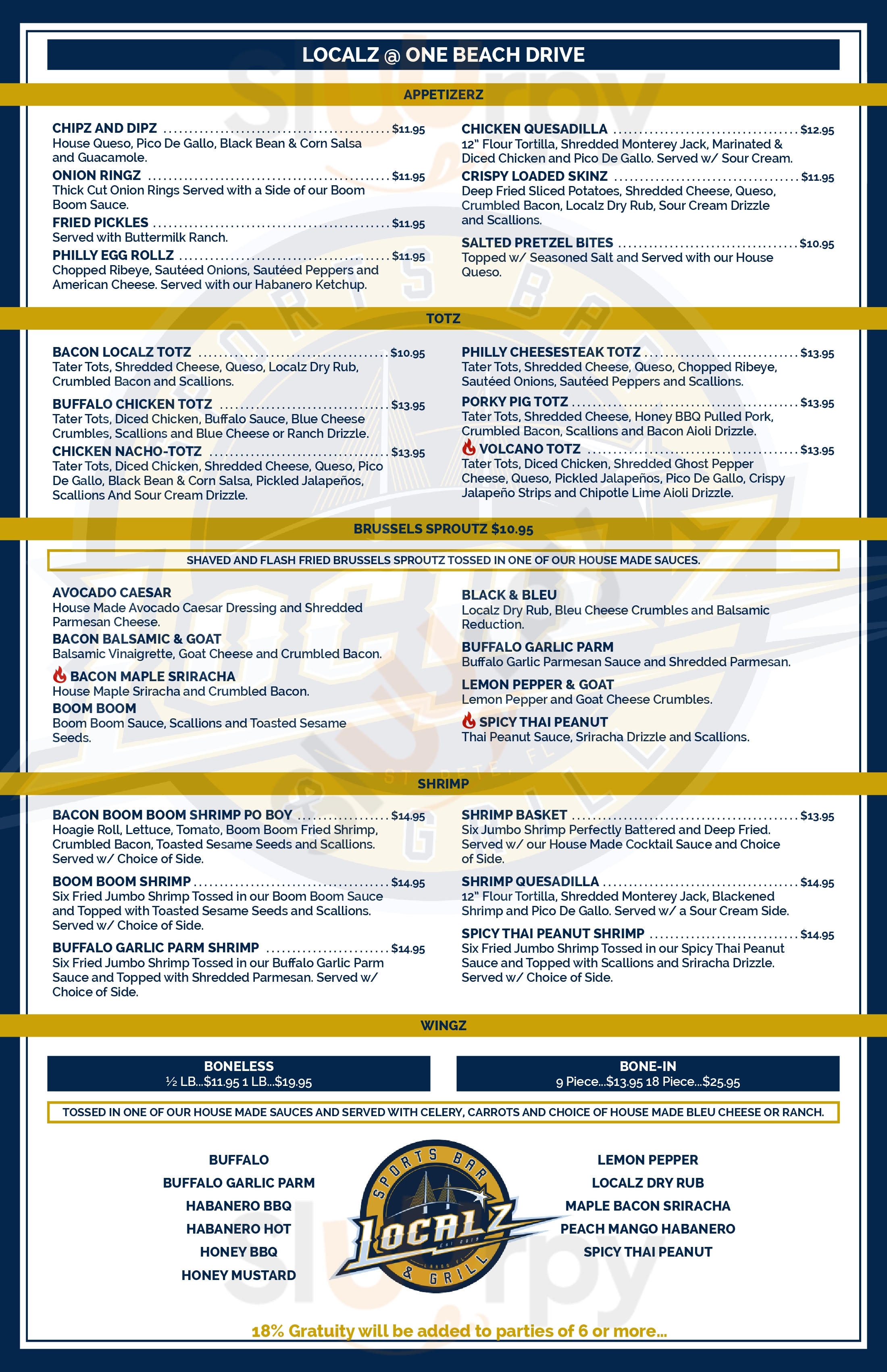 Main Menu - Dueces Sports Bar And Grill