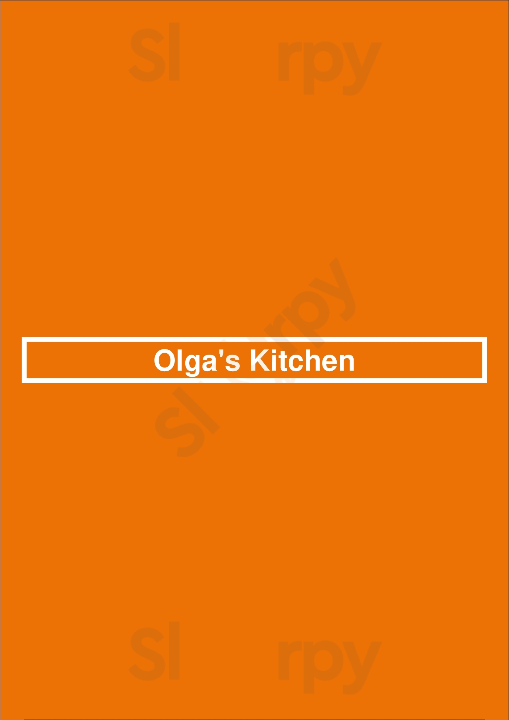 Main Menu - Olga's Kitchen
