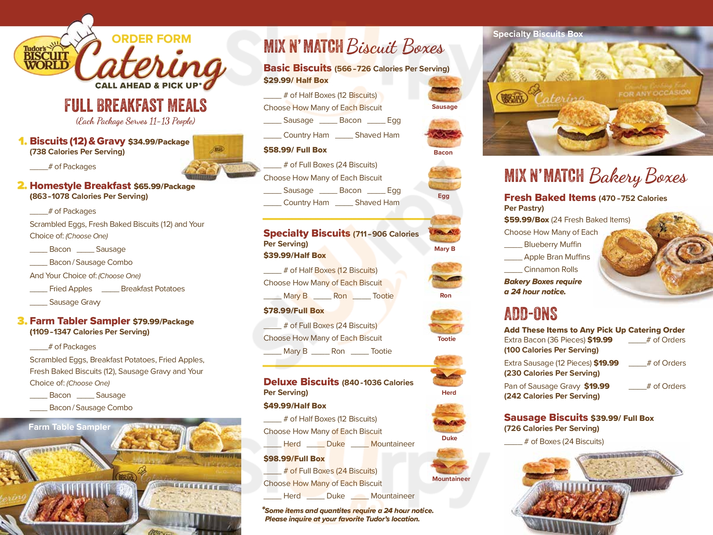 Tudor's Biscuit World Charleston Menu - 1