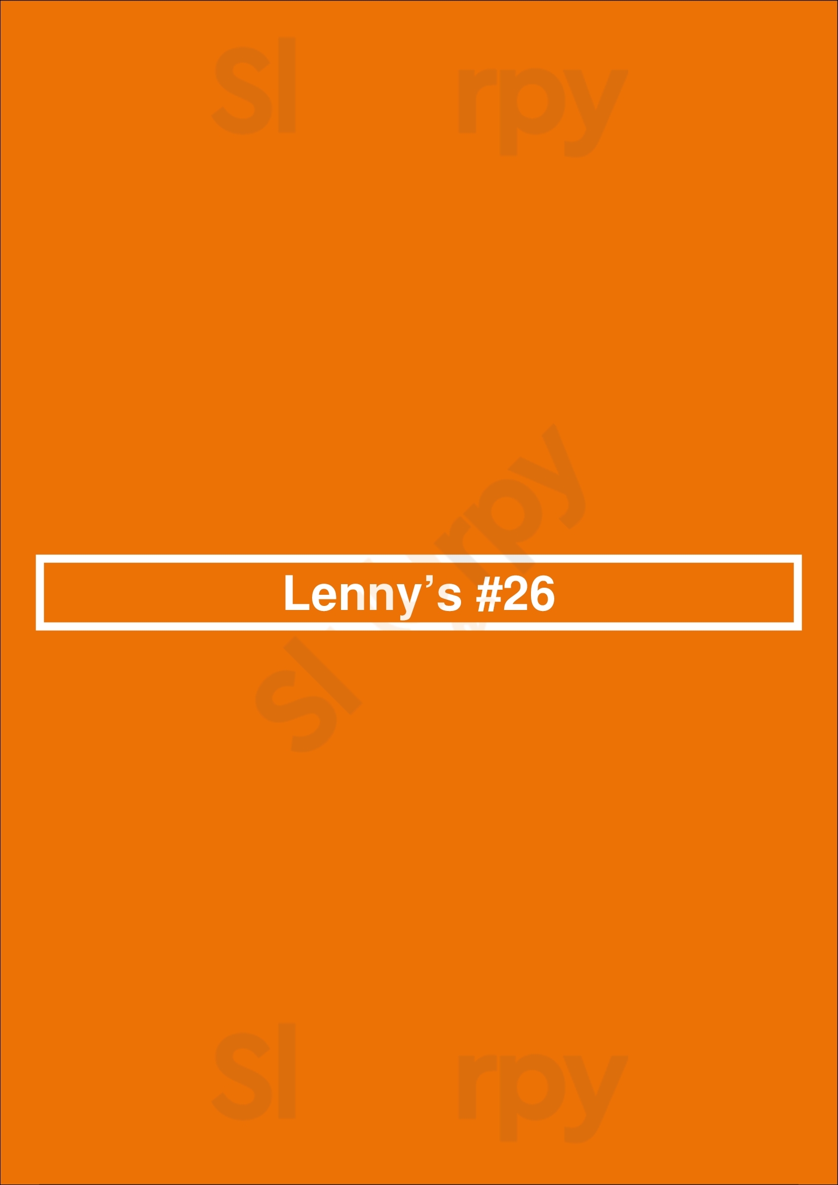 Lenny’s #26 Cumming Menu - 1
