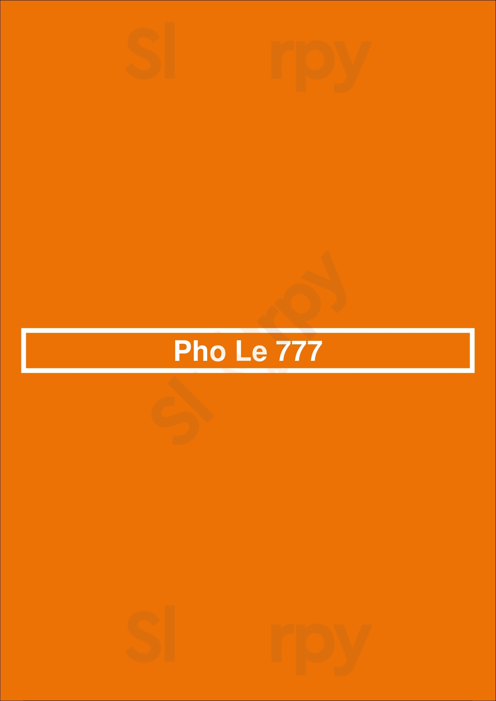 Pho Le 777 Clovis Menu - 1