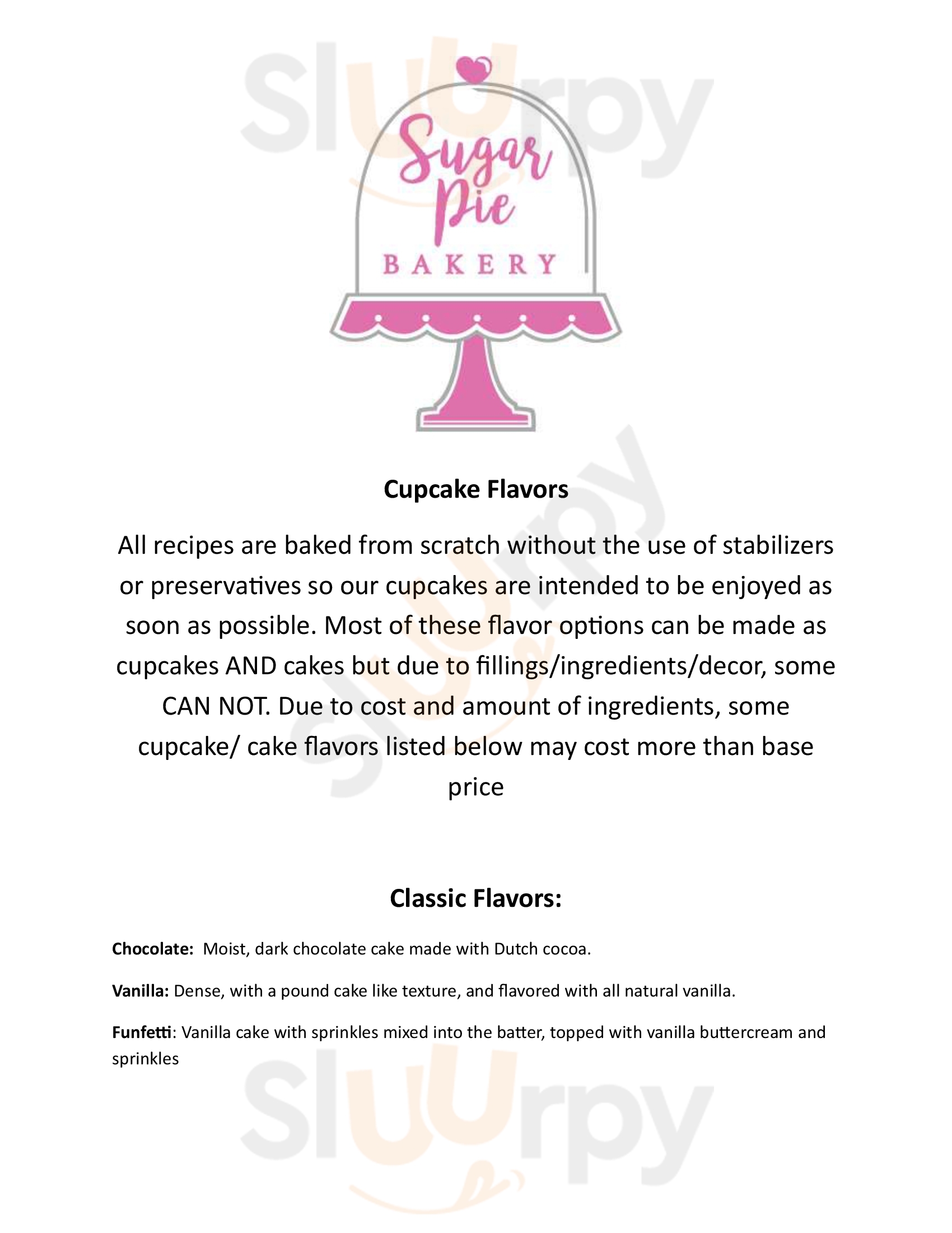 Main Menu - Sugar Pie Bakery Wv