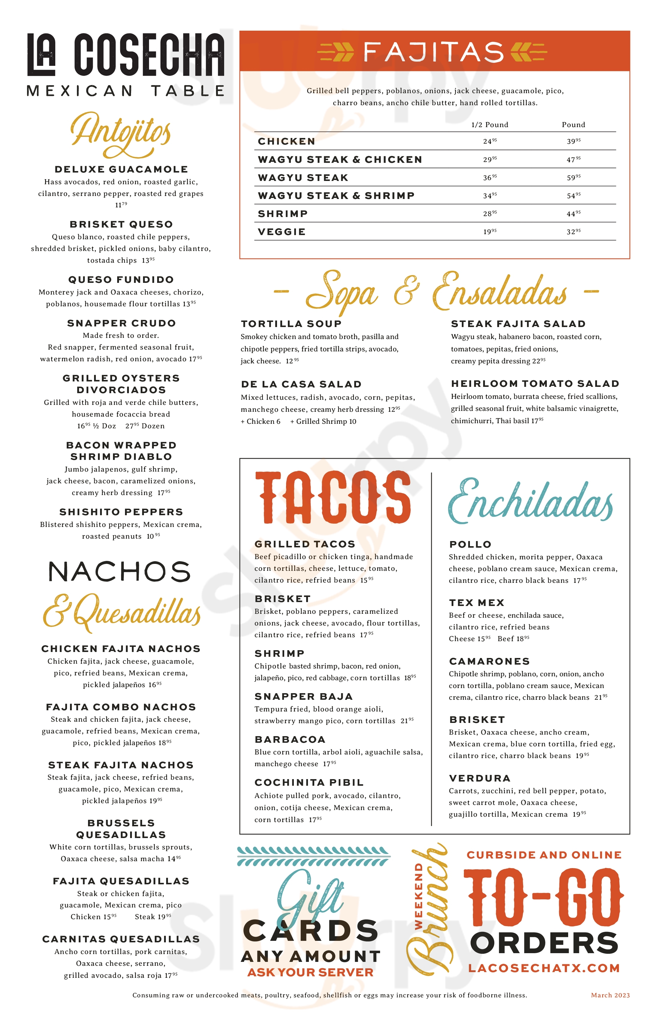 La Cosecha Mexican Table New Braunfels Menu - 1