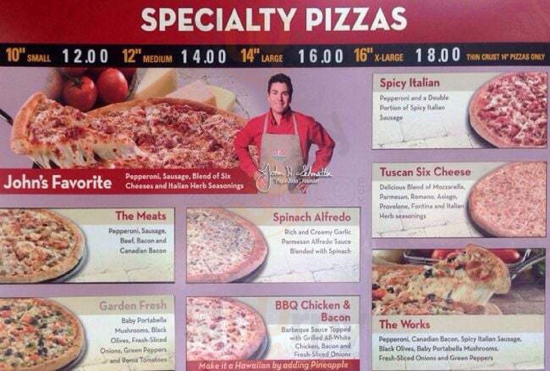 Main Menu - Papa Johns Pizza
