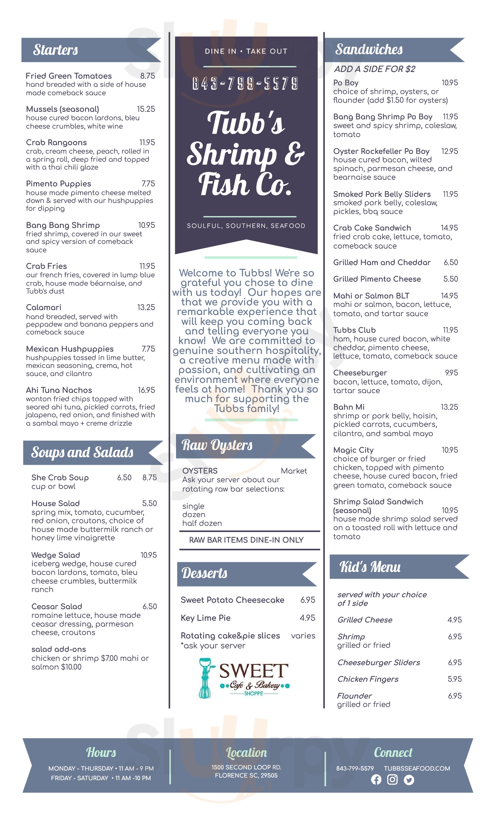 Tubb's Shrimp & Fish Co Florence Menu - 1