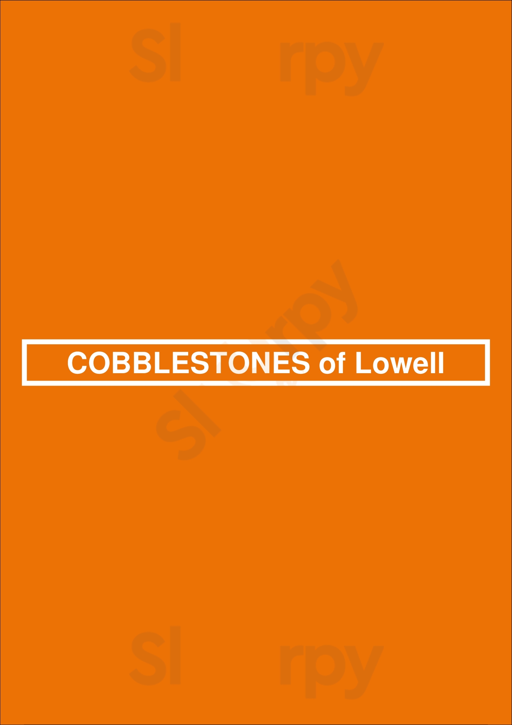 Cobblestones Of Lowell Lowell Menu - 1