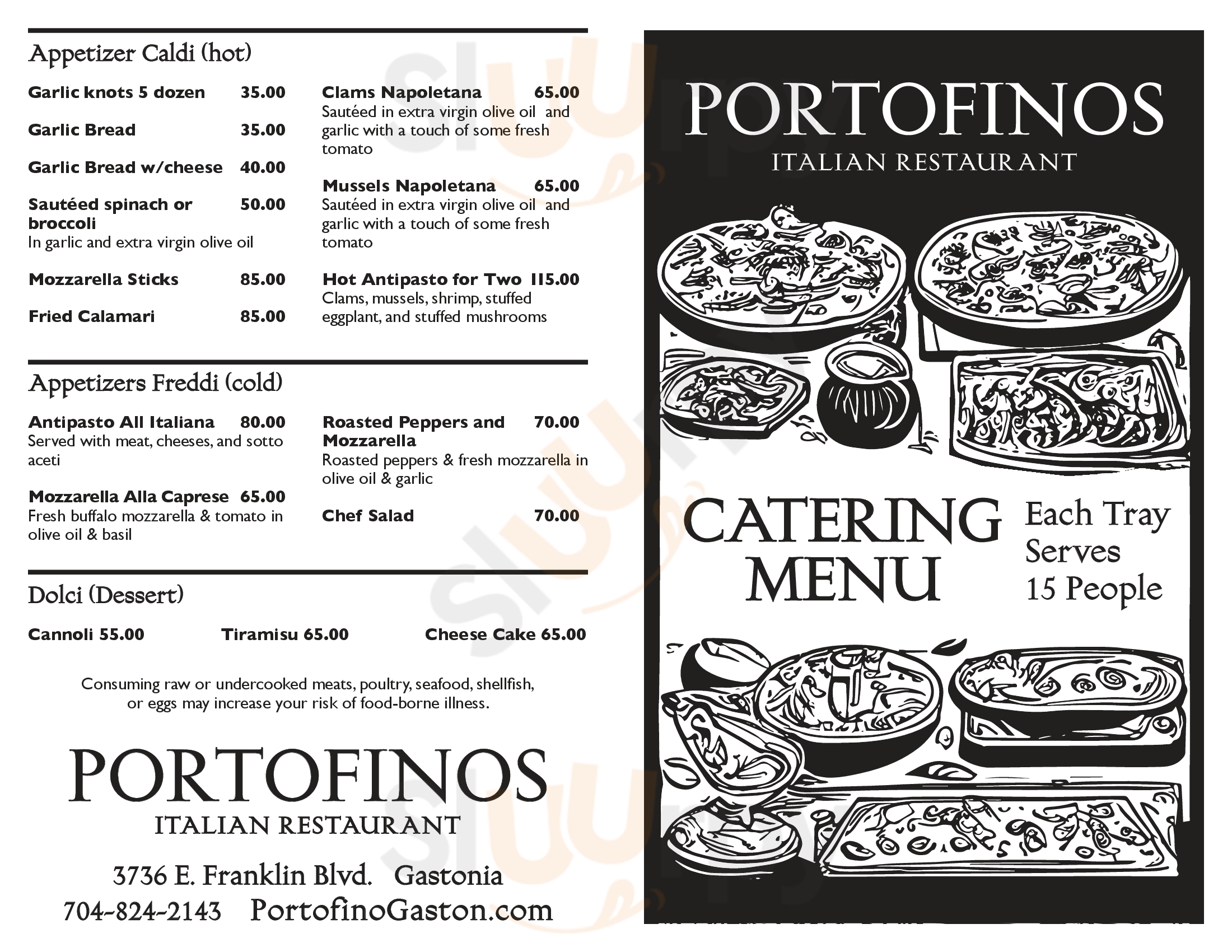 Portofino's Italian Restaurant Gastonia Menu - 1