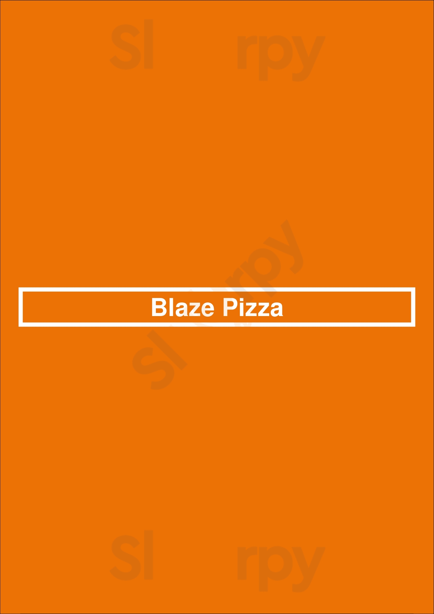 Blaze Pizza Meridian Menu - 1