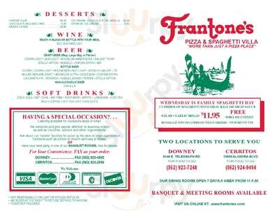 Frantone's Pizza And Spaghetti Villa, Downey