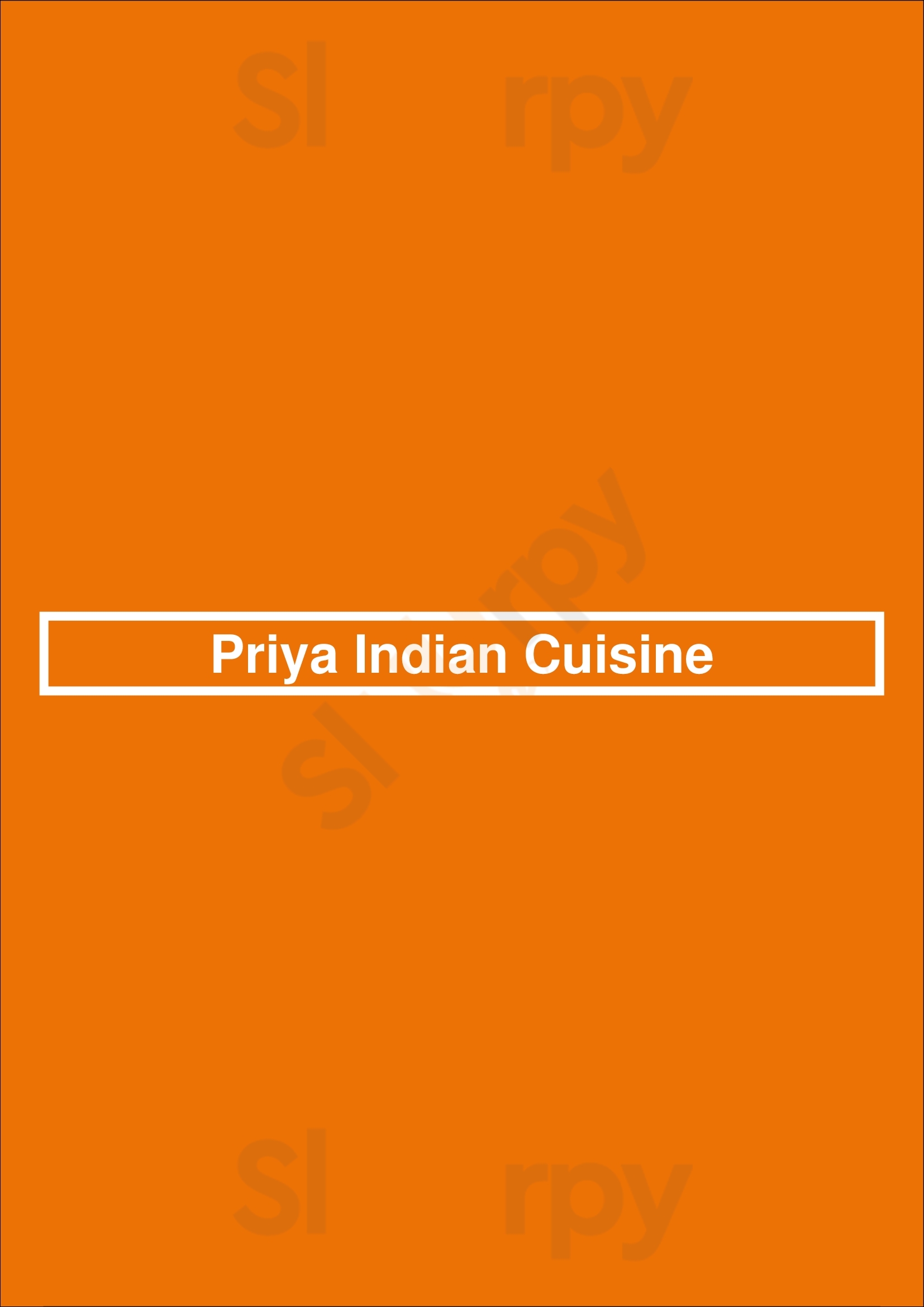 Priya Indian Cuisine Lowell Menu - 1