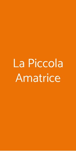 La Piccola Amatrice, Roma