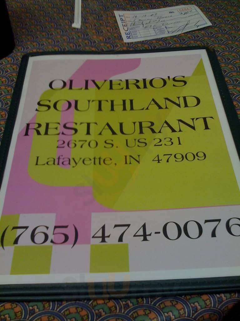 Oliverio’s Southland Restaurant Lafayette Menu - 1
