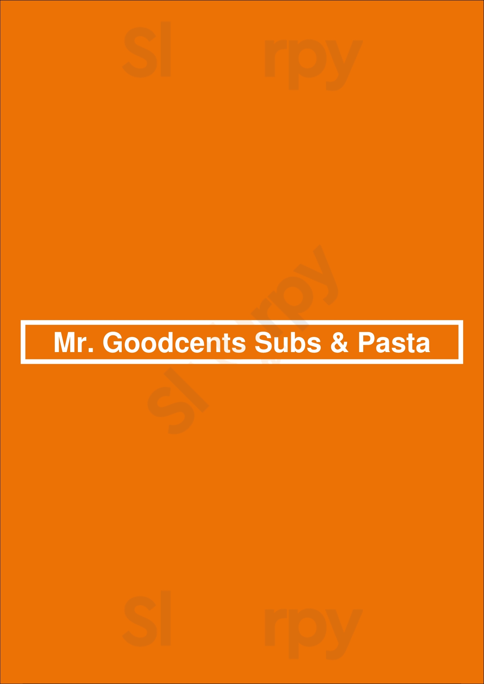 Main Menu - Mr. Goodcents Subs & Pasta