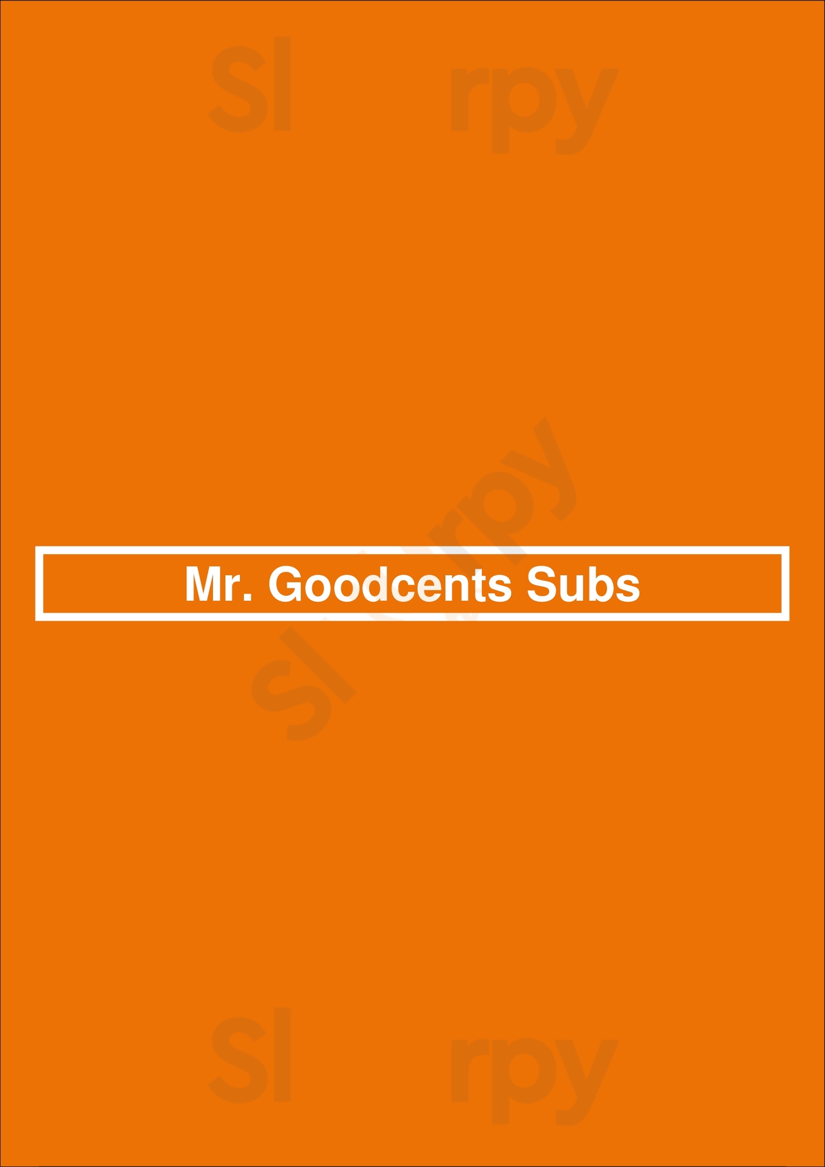 Main Menu - Mr. Goodcents Subs