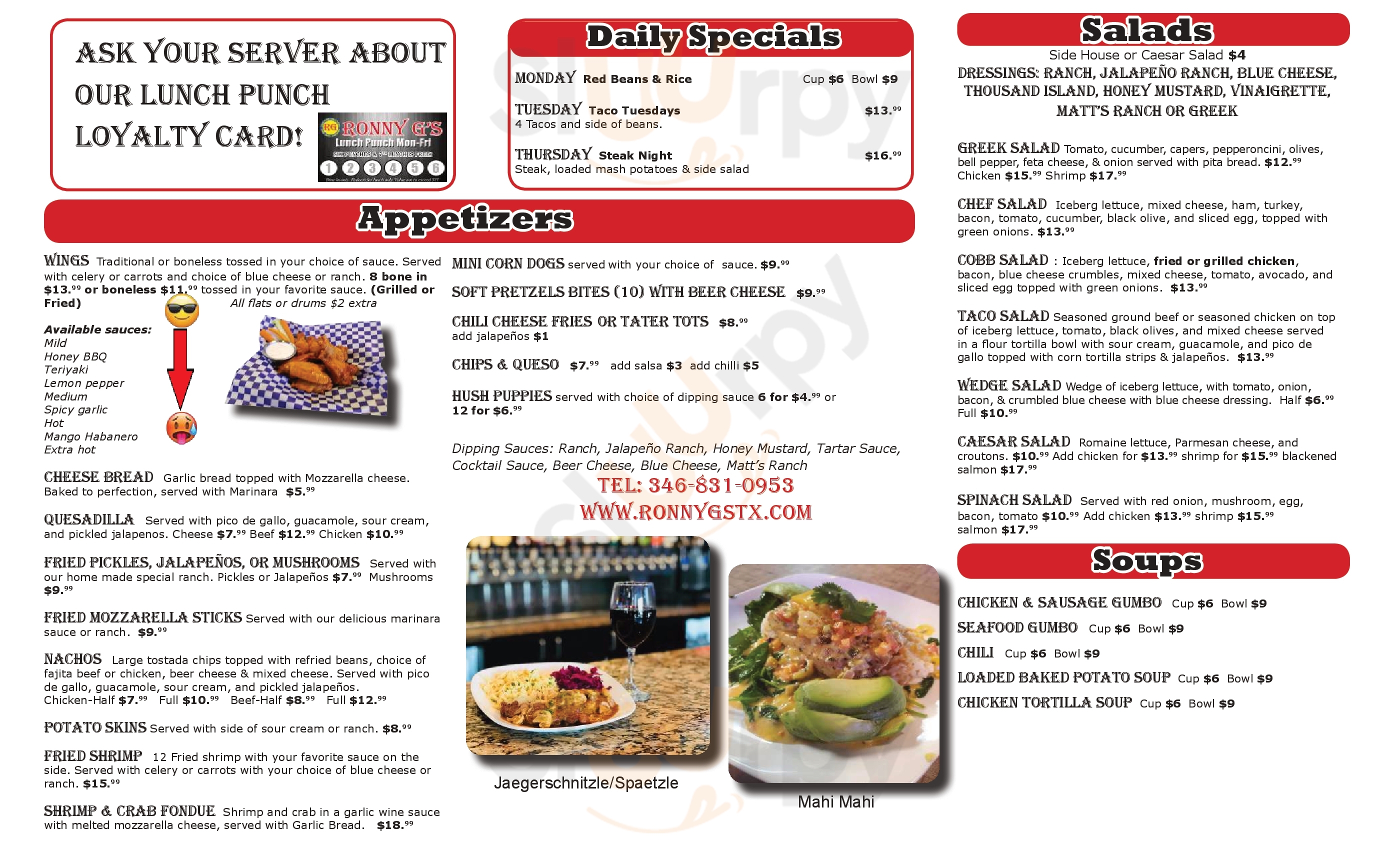 Main Menu - Ronny G's