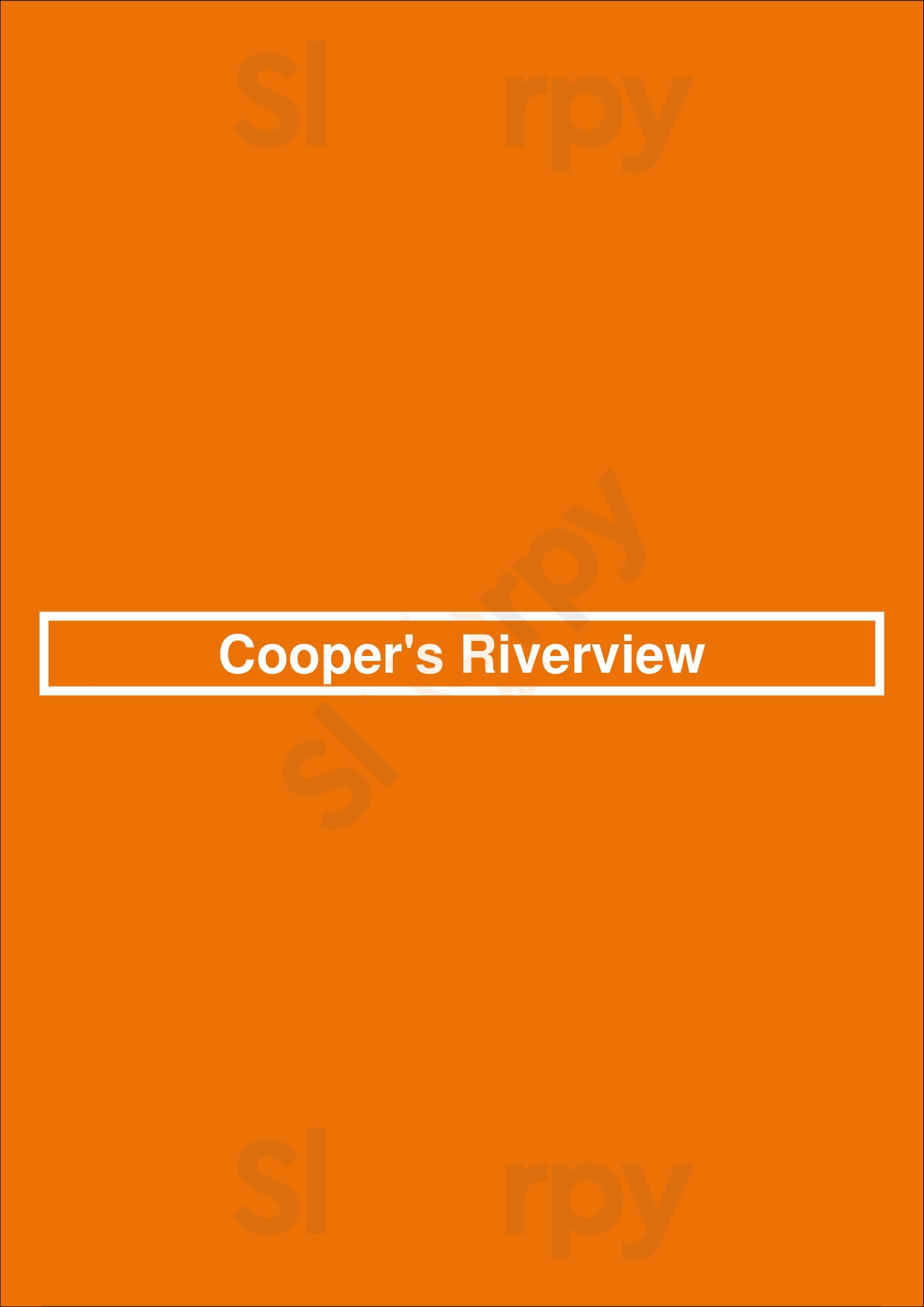 Cooper's Riverview Trenton Menu - 1