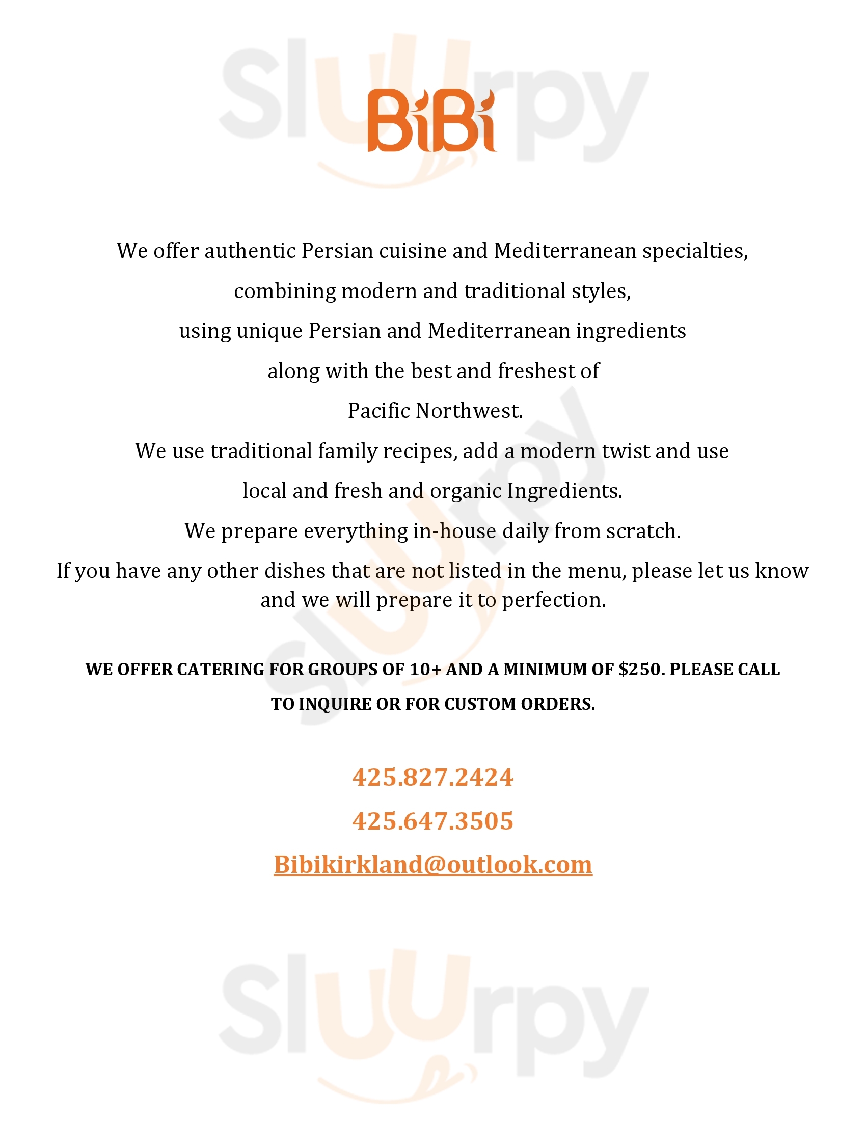 Bibi Mediterranean Food And Specialties Kirkland Menu - 1