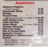 J. Michael's Pub & Eatery menu