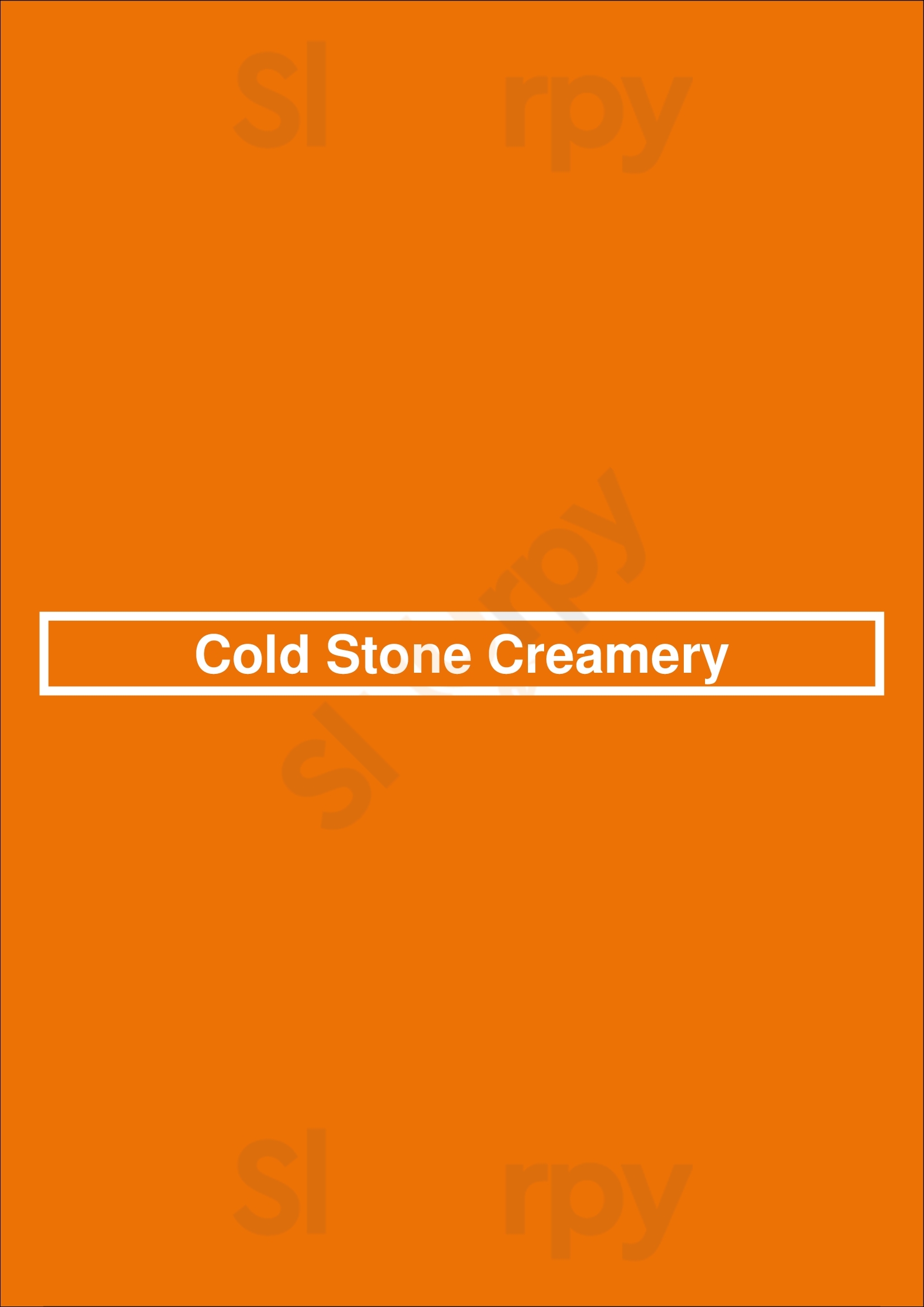 Main Menu - Cold Stone Creamery