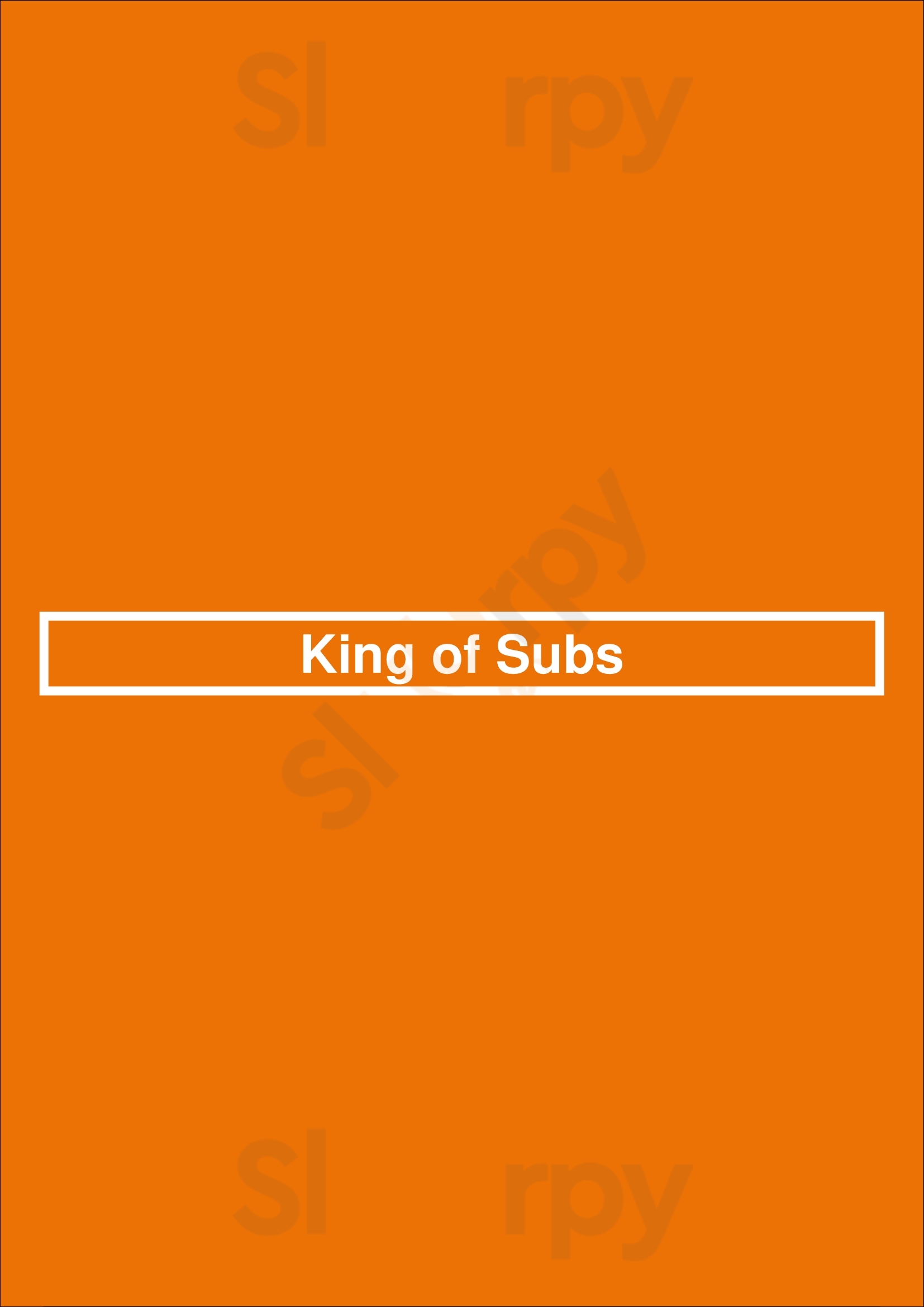 King Of Subs Elizabeth Menu - 1