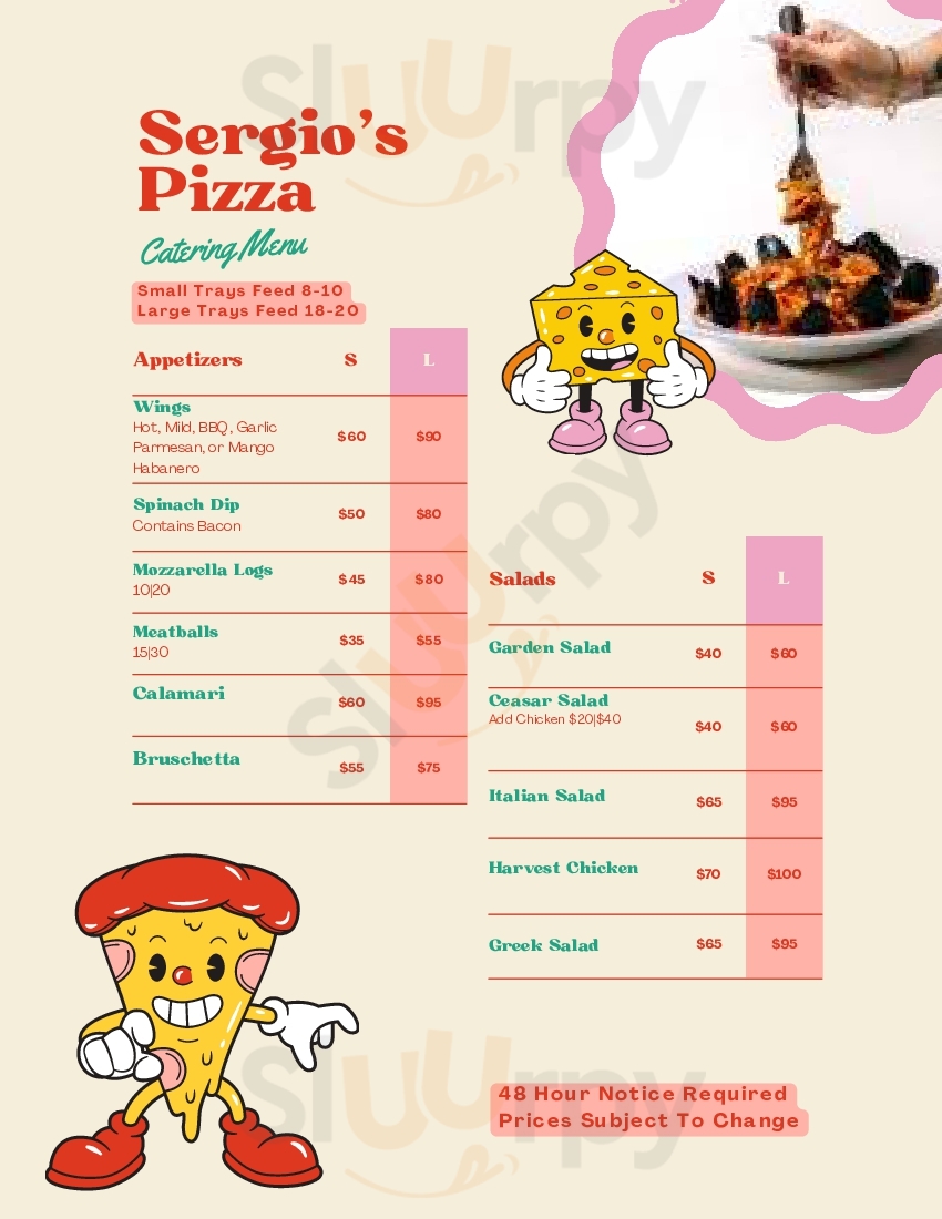 Sergio's Pizza Midlothian Menu - 1