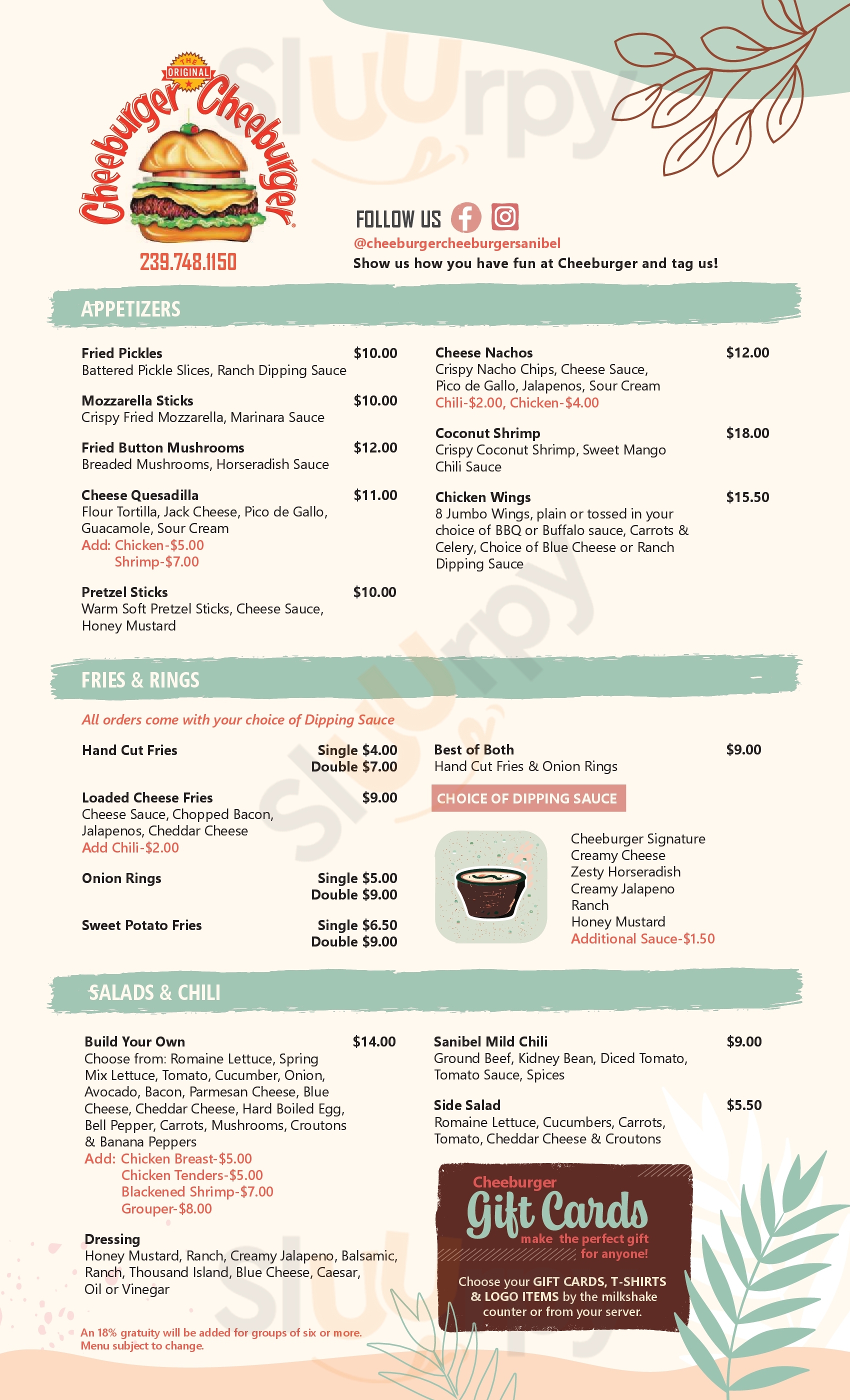 Main Menu - Cheeburger Cheeburger