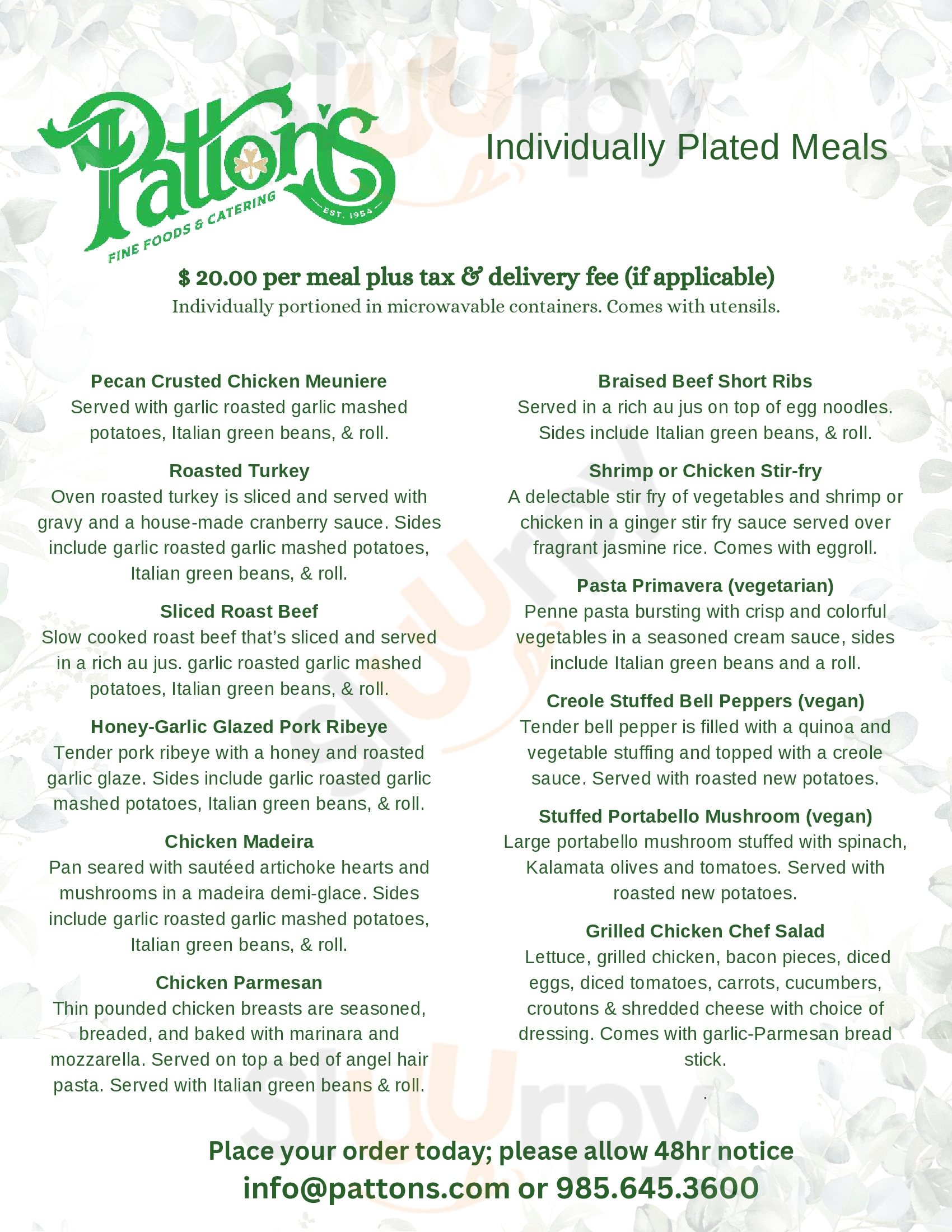 Main Menu - Patton's