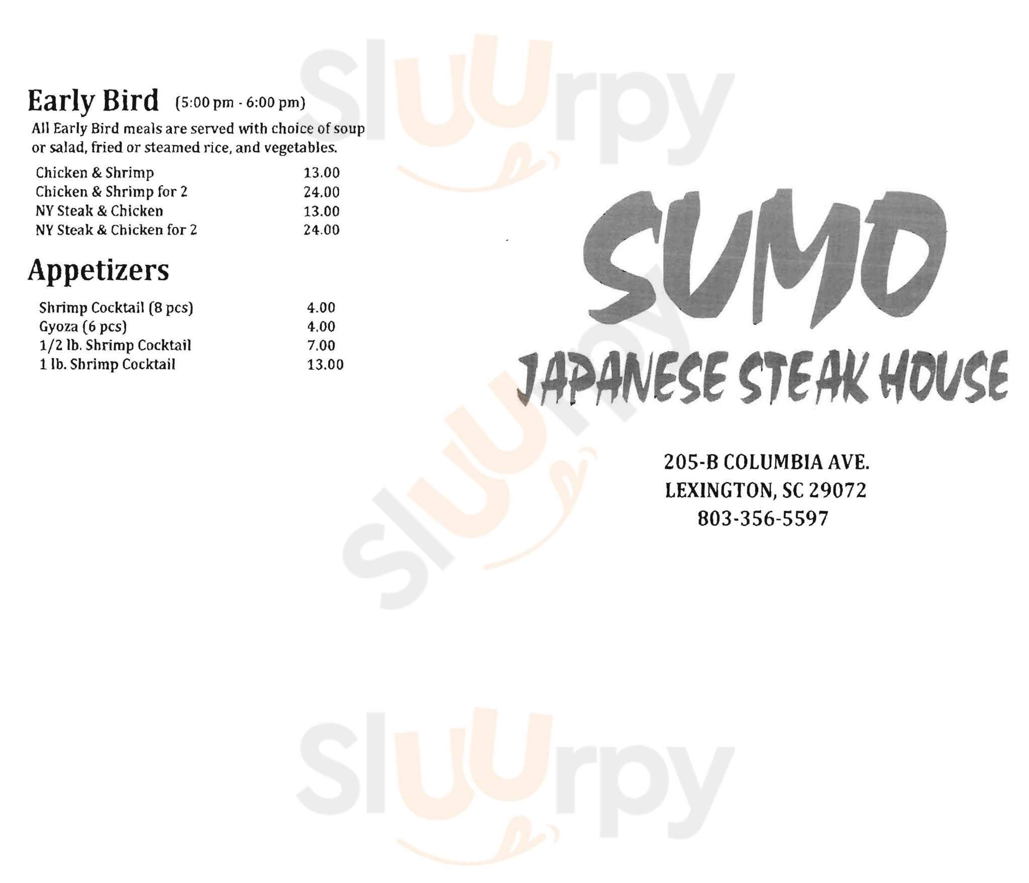 Sumo Japanese Steak House Lexington Menu - 1