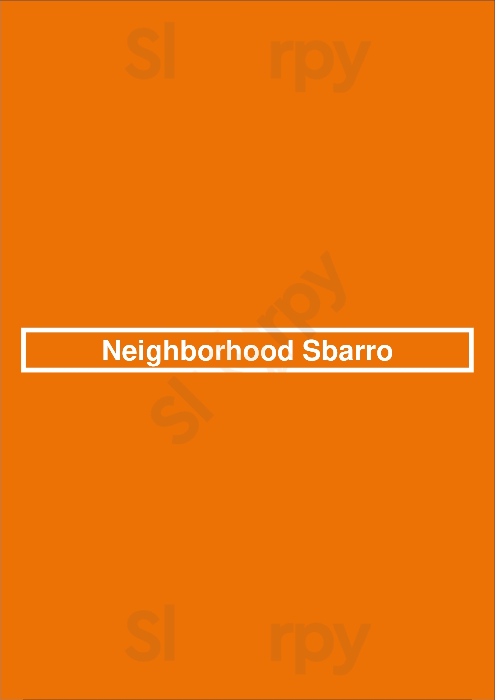 Main Menu - Neighborhood Sbarro