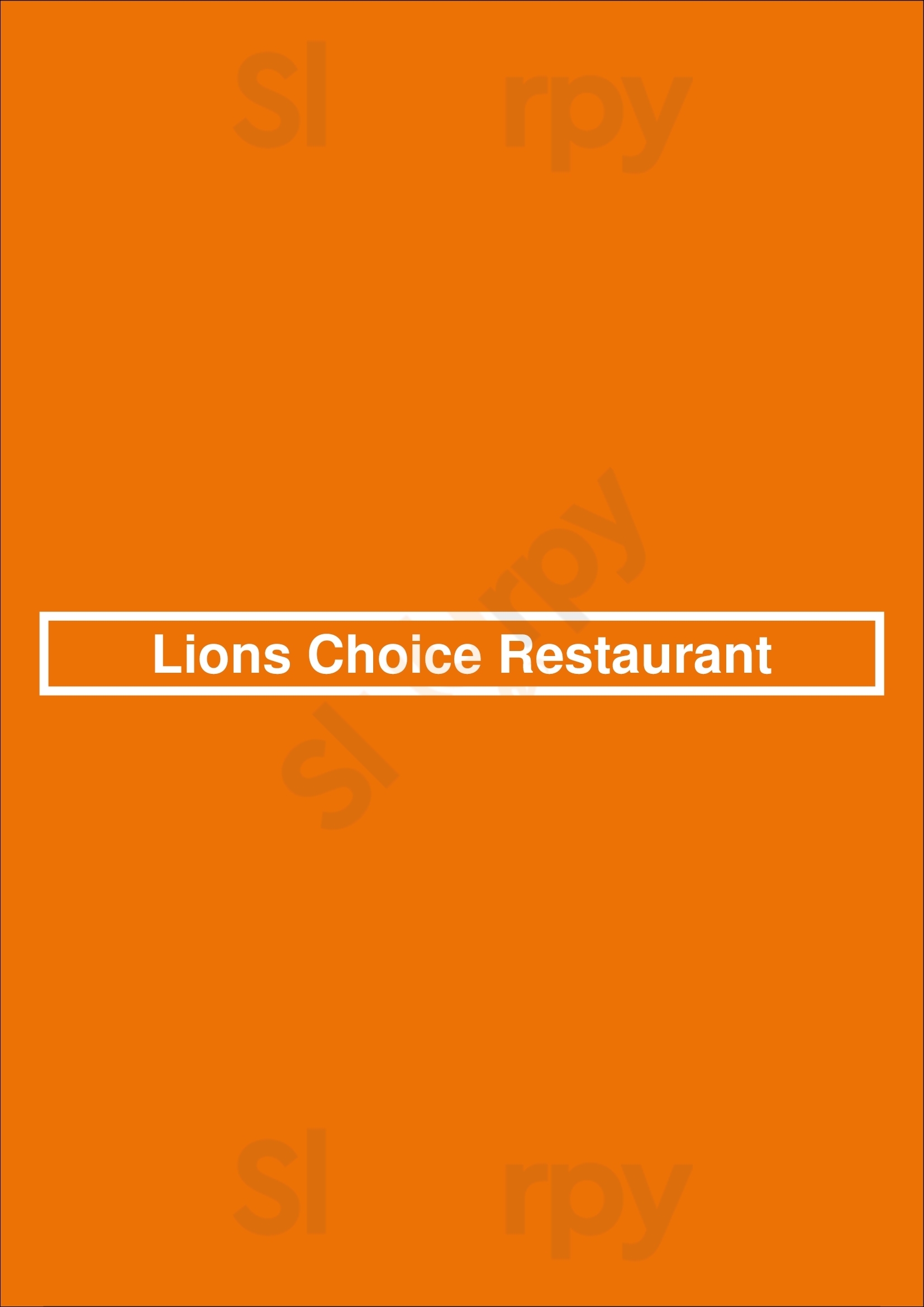 Lions Choice Restaurant Chesterfield Menu - 1