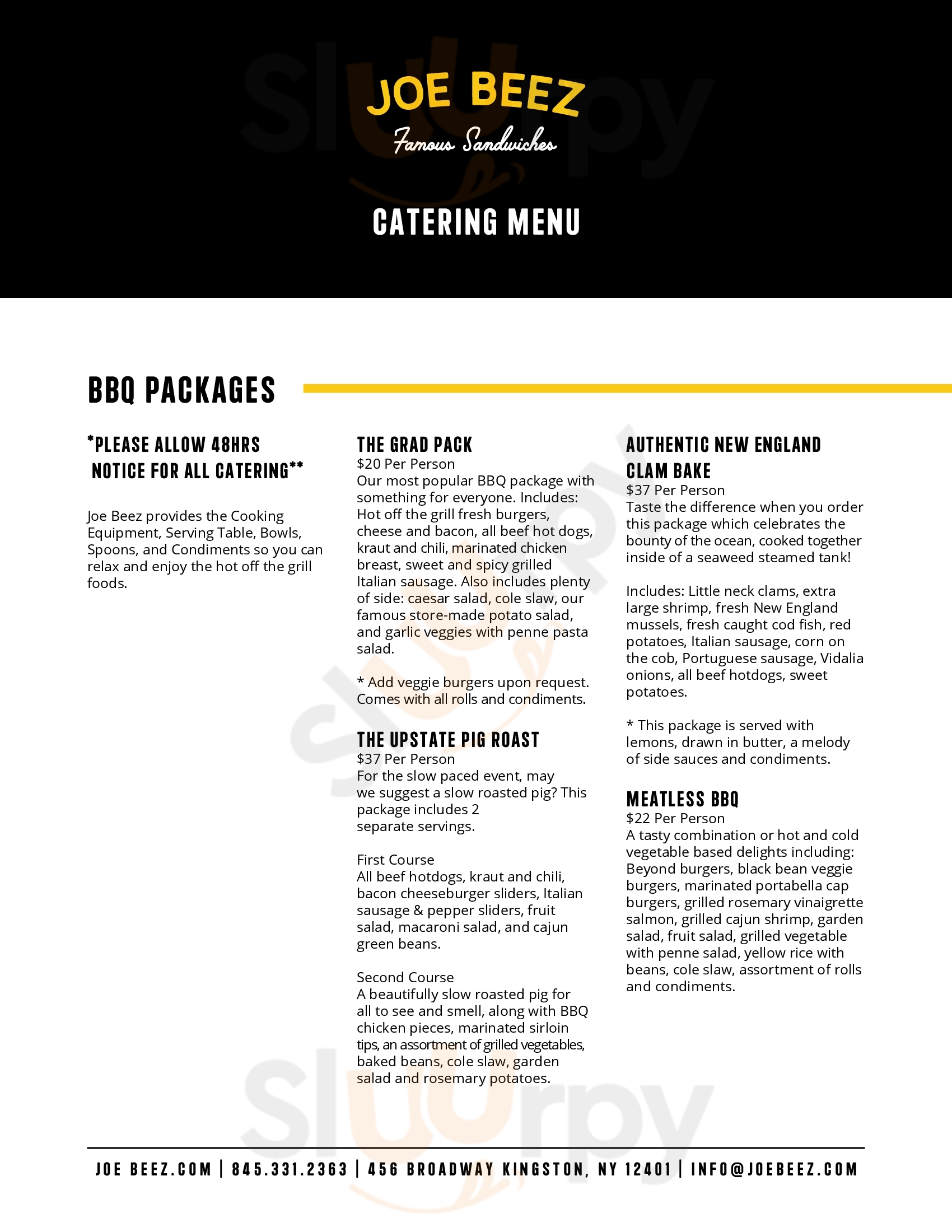 Main Menu - Joe Beez