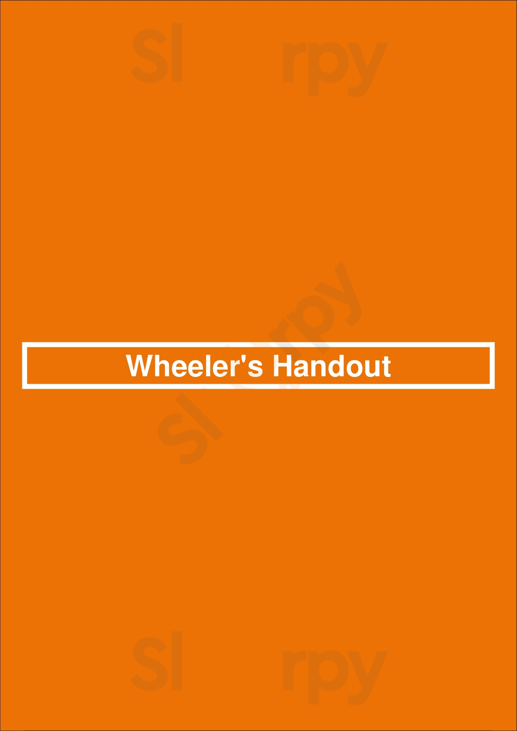 Wheeler's Handout Nampa Menu - 1